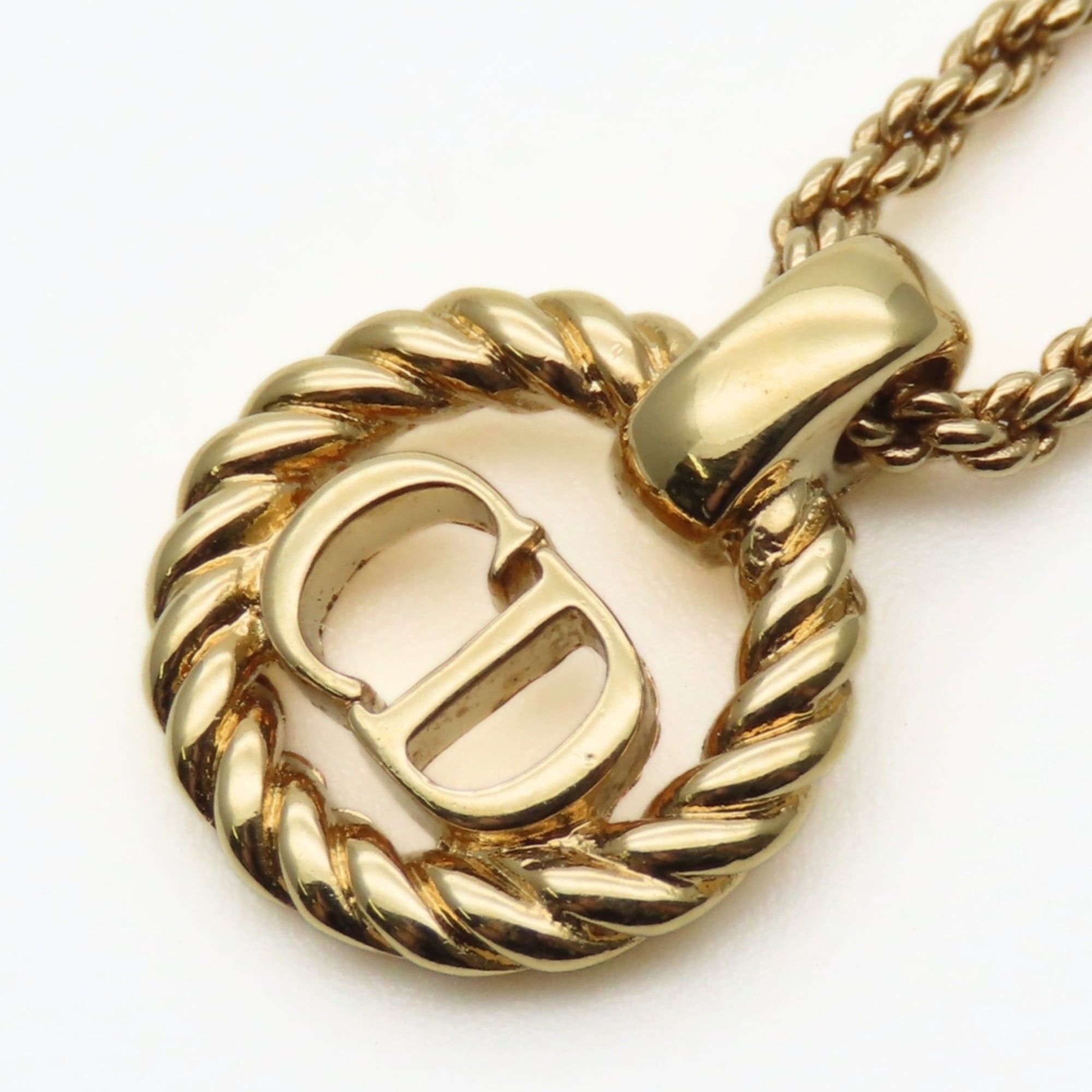 Dior Christian Dior CD logo necklace in gold GP plated metal for women. Size ONE SIZE - 4 Thumbnail
