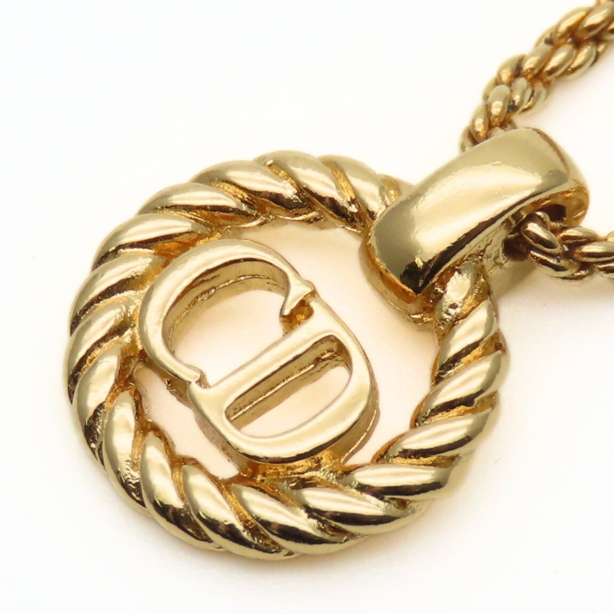 Dior Christian Dior CD Logo Twist Metal Necklace, Gold Plated, GP, Women's Size ONE SIZE - 4 Thumbnail
