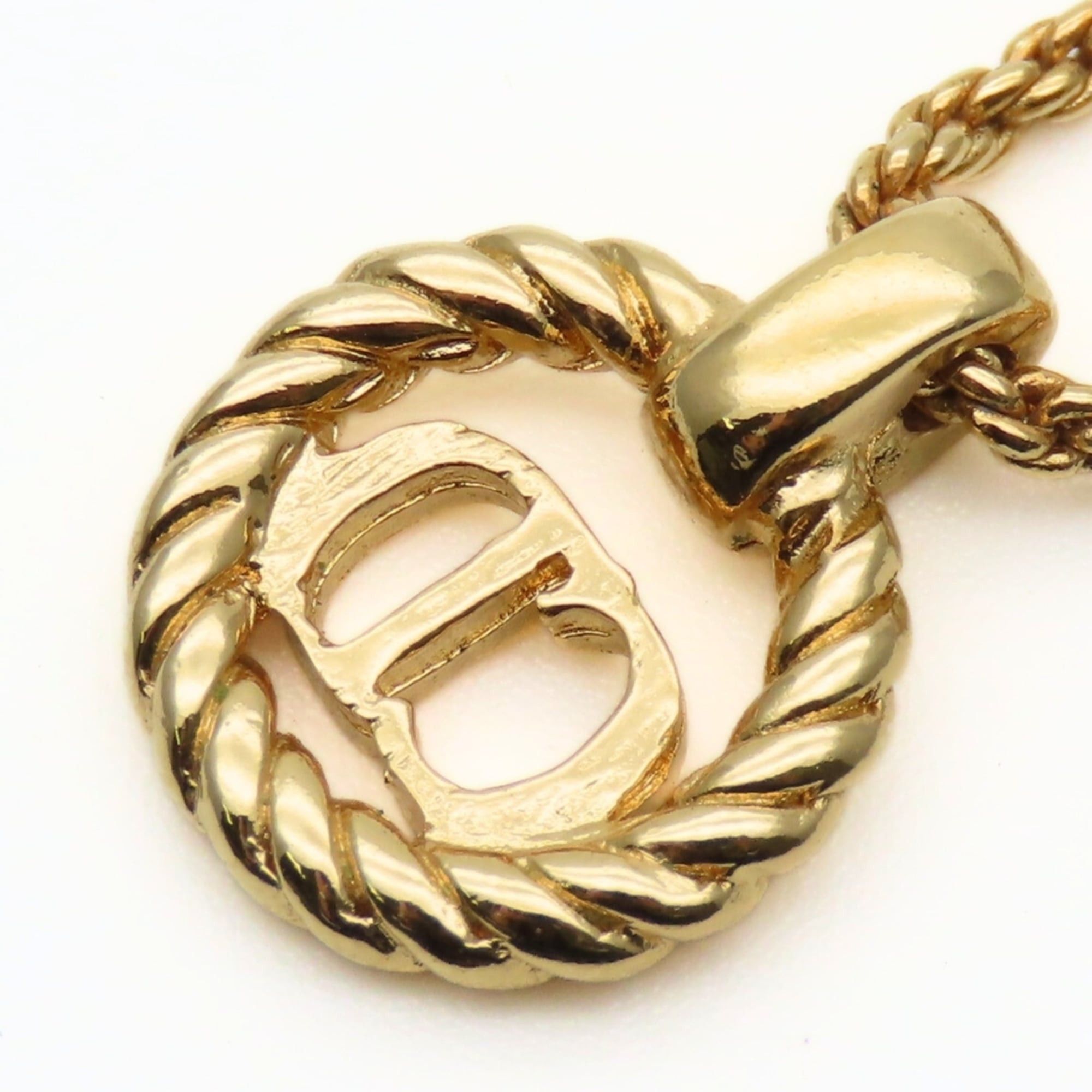 Dior Christian Dior CD Logo Twist Metal Necklace, Gold Plated, GP, Women's Size ONE SIZE - 5 Thumbnail
