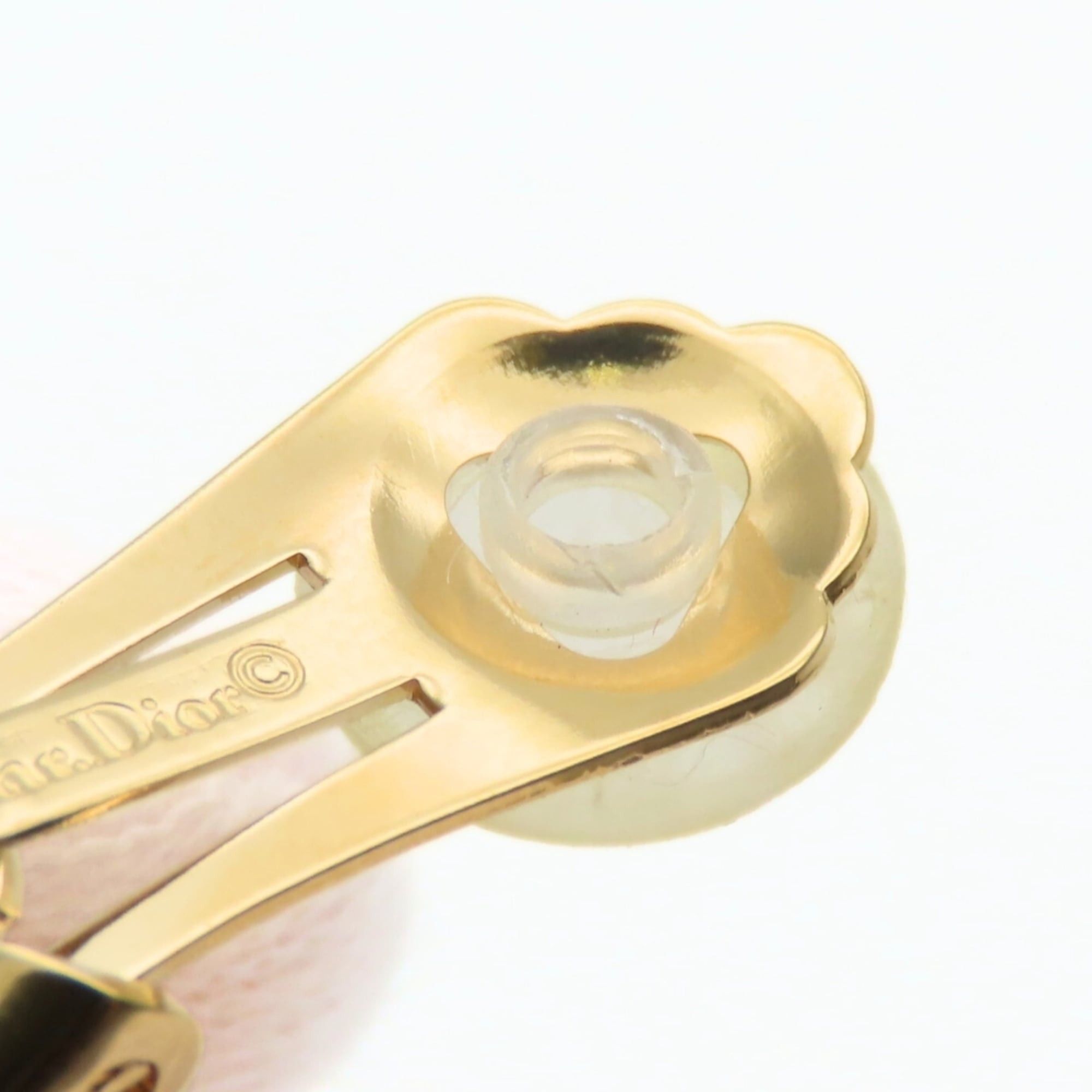 Dior Christian Dior CD logo metal earrings with rhinestones in gold plated GP for women. Size ONE SIZE - 9 Thumbnail