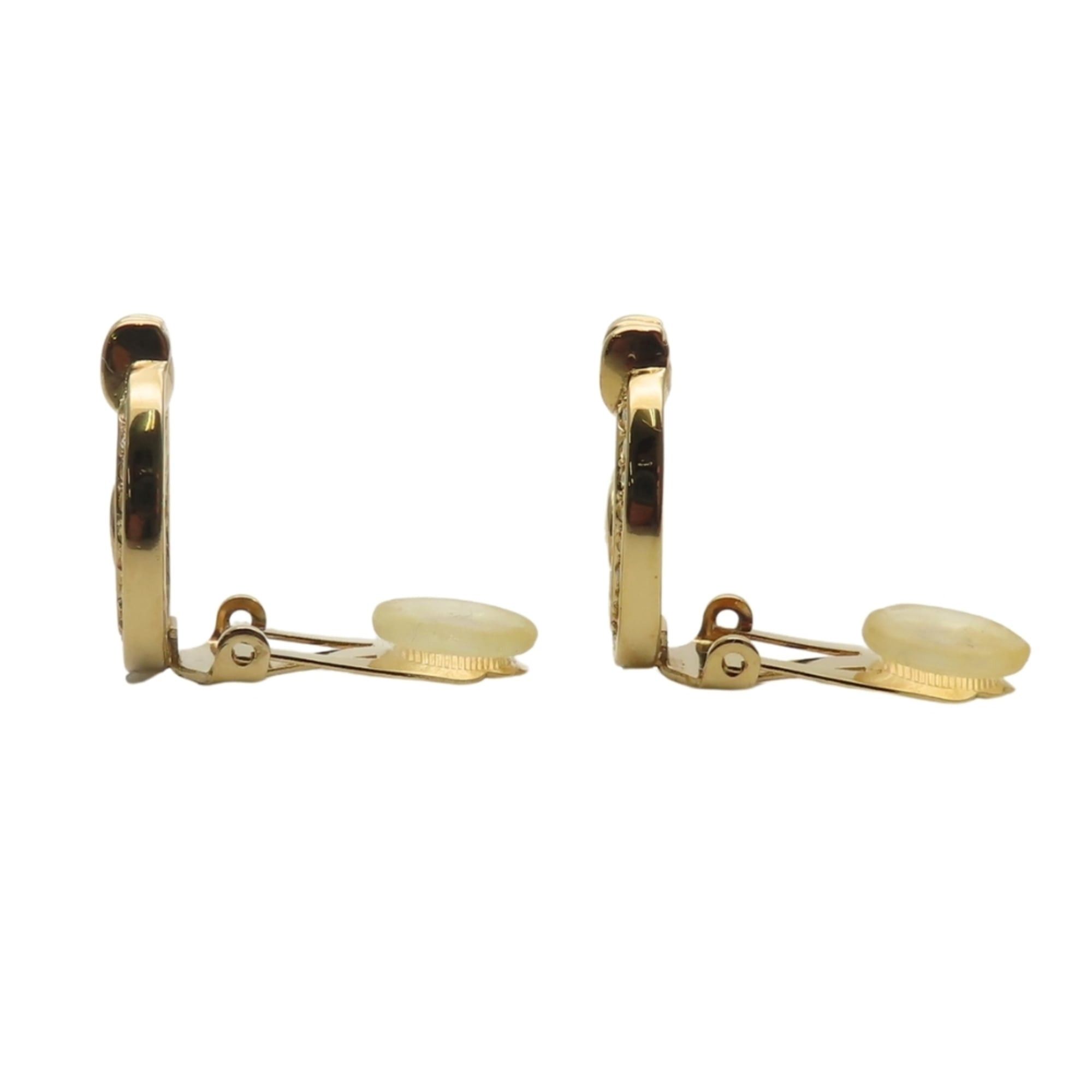 Dior Christian Dior CD logo metal earrings with rhinestones in gold plated GP for women. Size ONE SIZE - 3 Thumbnail