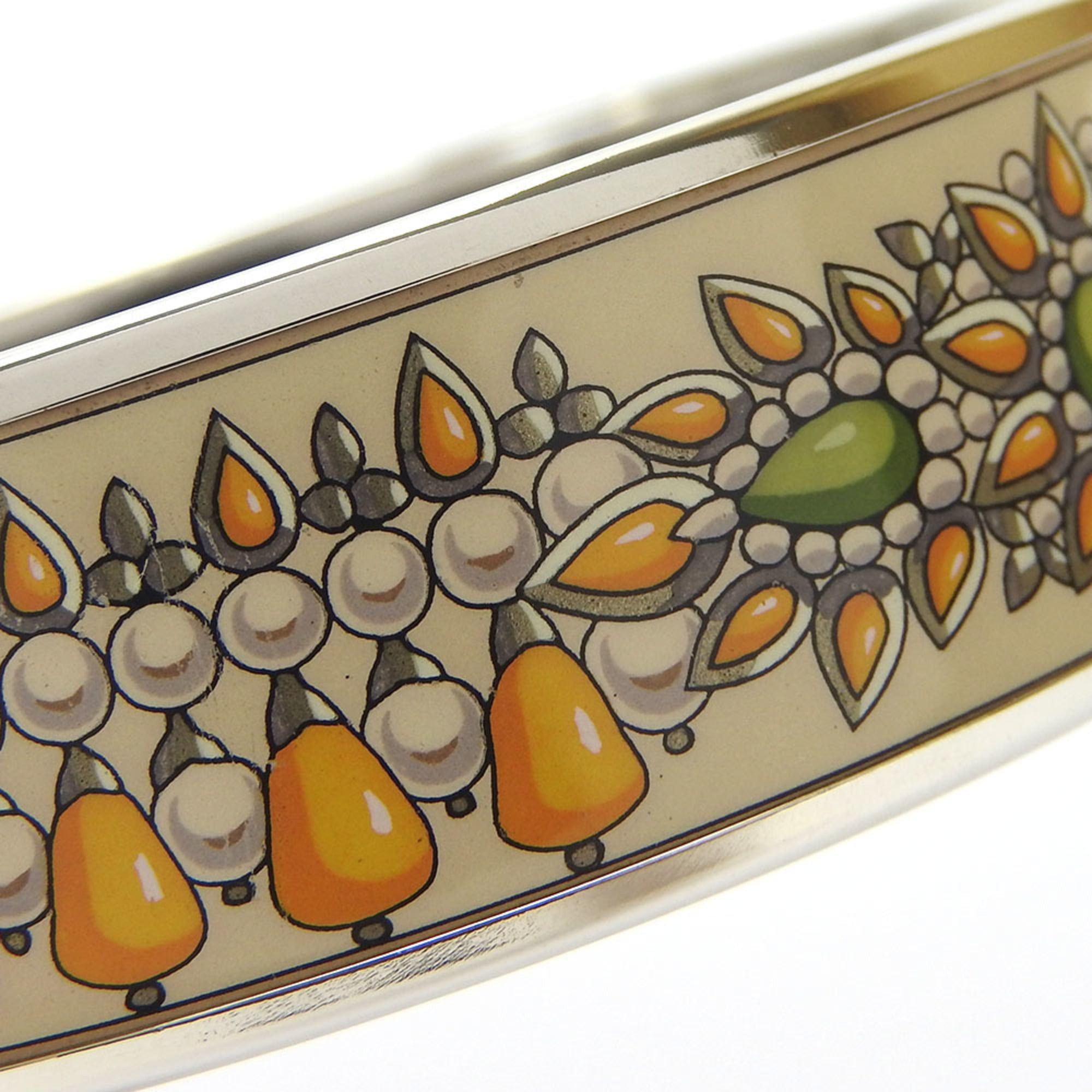 Hermes Hermes bangle bracelet in GM silver with orange enamel plating. Women's. Size ONE SIZE - 7 Thumbnail