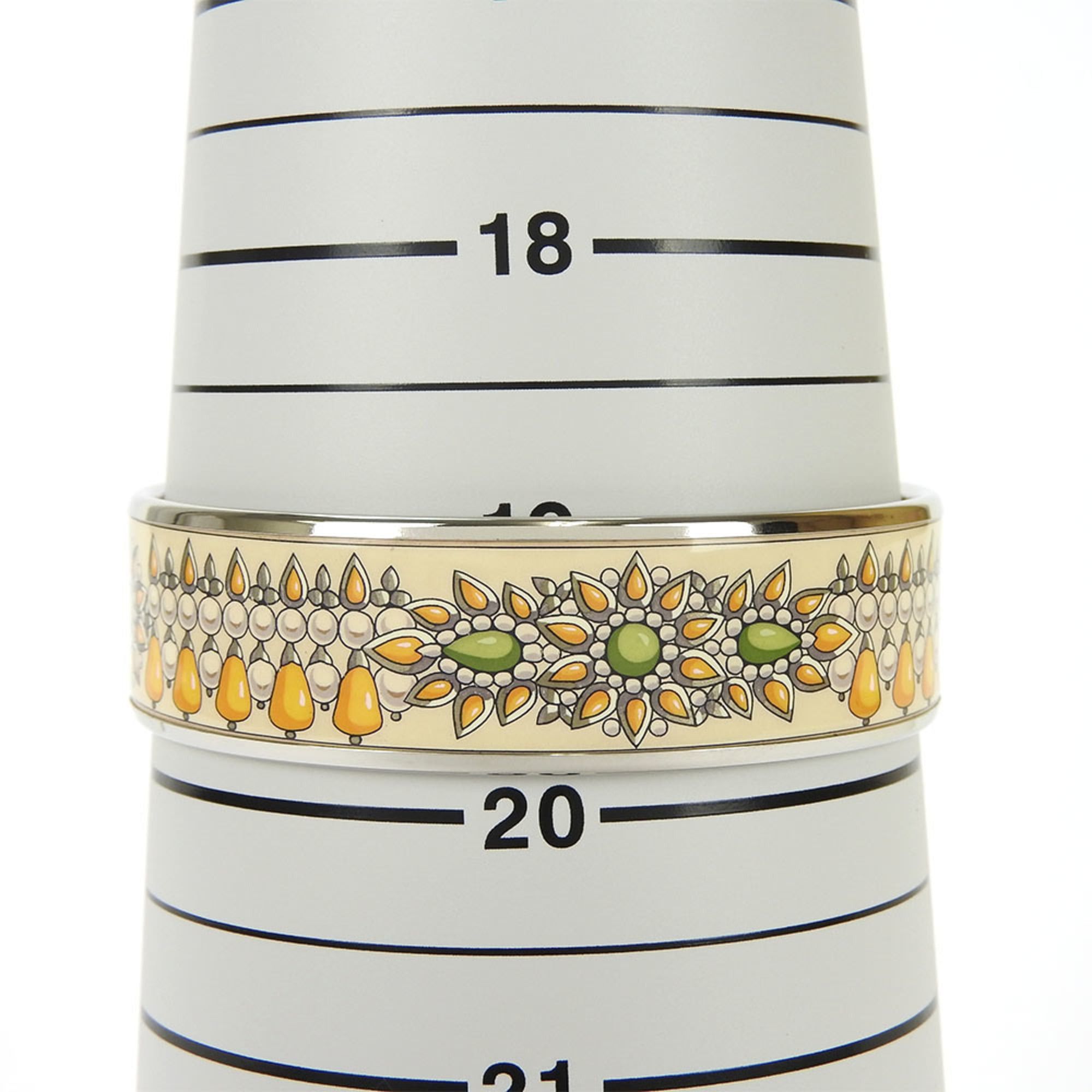 Hermes Hermes bangle bracelet in GM silver with orange enamel plating. Women's. Size ONE SIZE - 11 Thumbnail