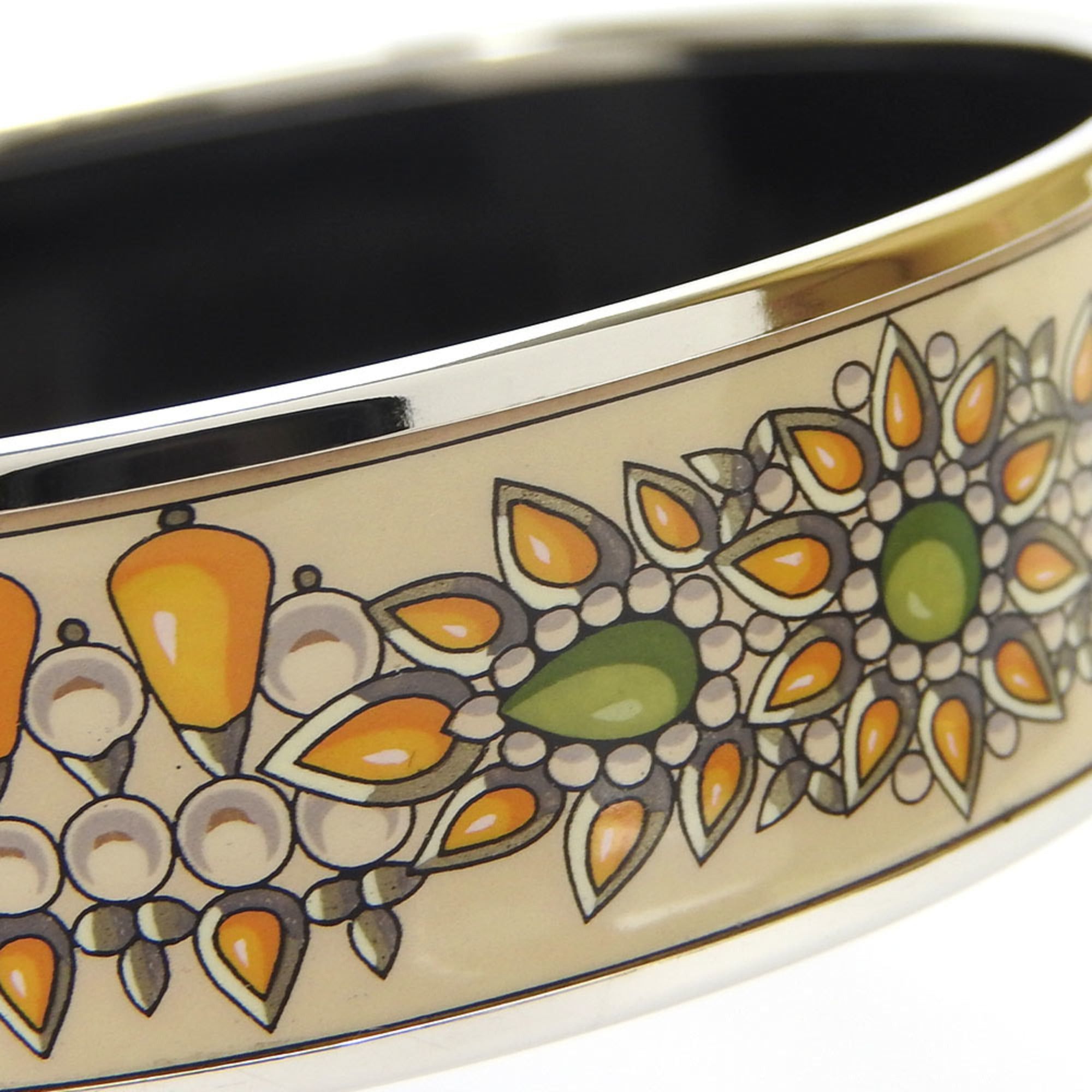 Hermes Hermes bangle bracelet in GM silver with orange enamel plating. Women's. Size ONE SIZE - 10 Thumbnail