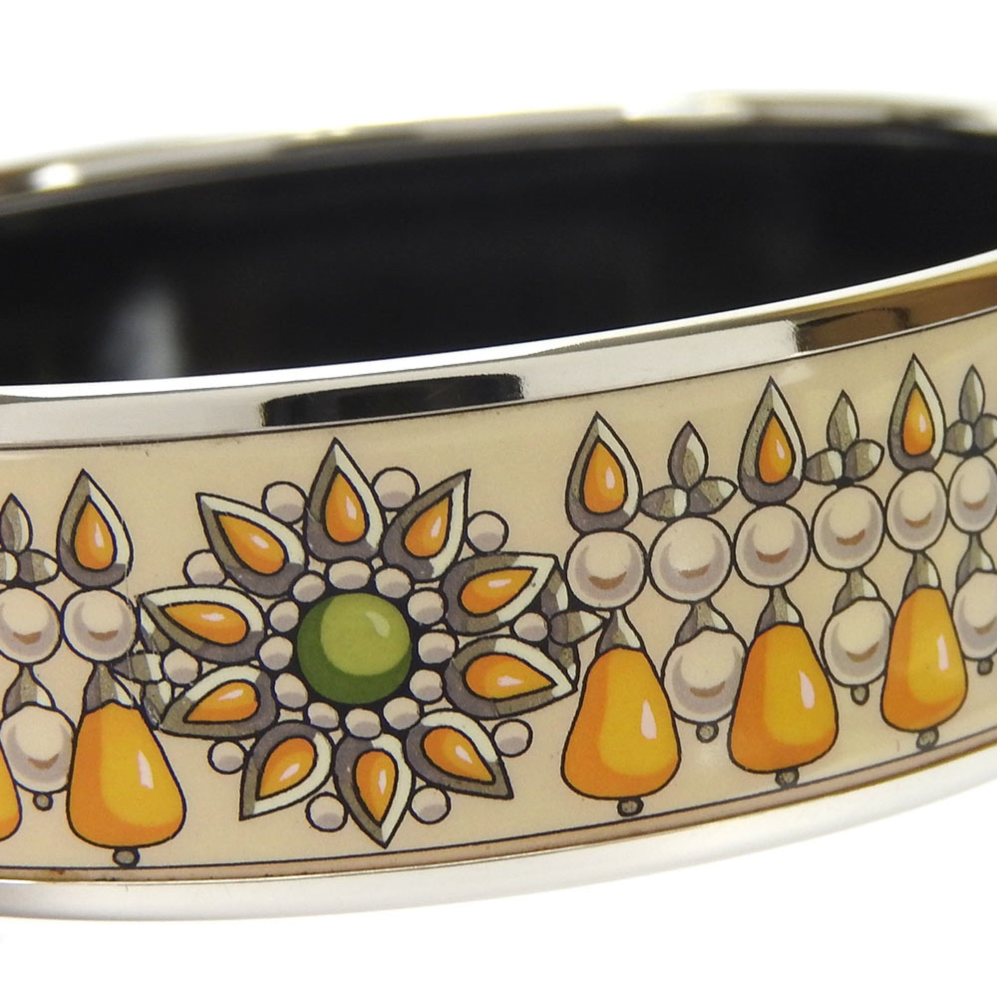 Hermes Hermes bangle bracelet in GM silver with orange enamel plating. Women's. Size ONE SIZE - 8 Thumbnail