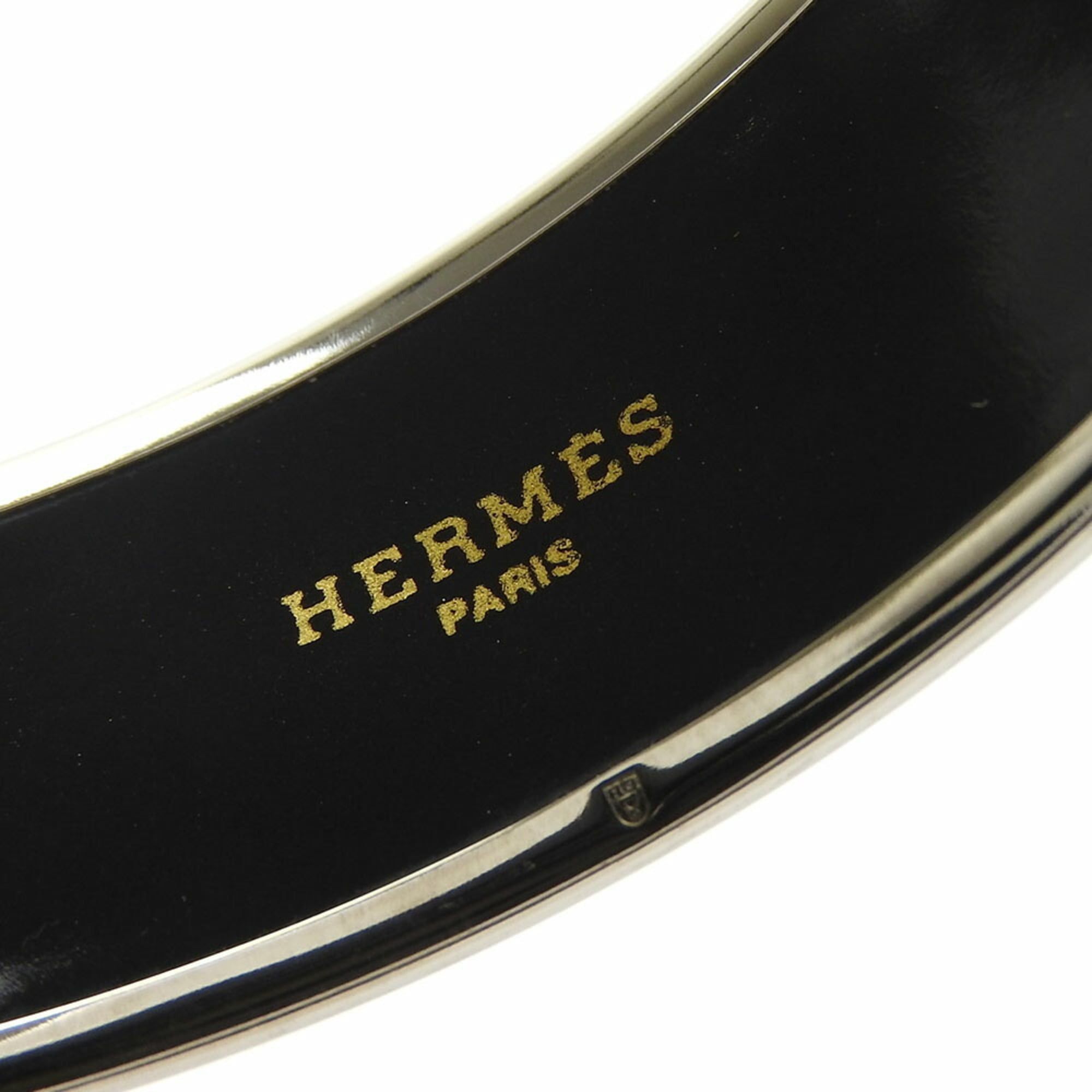 Hermes Hermes bangle bracelet in GM silver with orange enamel plating. Women's. Size ONE SIZE - 4 Thumbnail