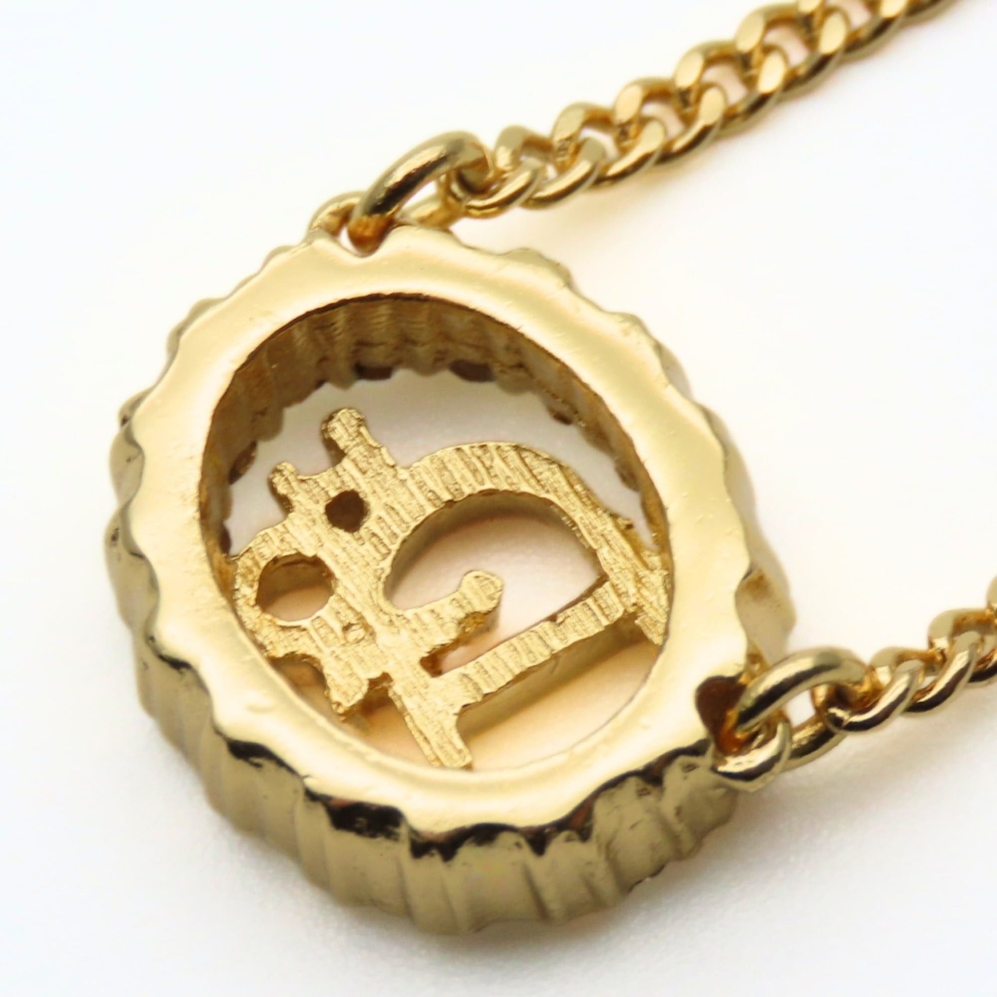 Dior Christian Dior CD logo metal necklace with rhinestones and gold-plated GP. Women's. Size ONE SIZE - 5 Thumbnail