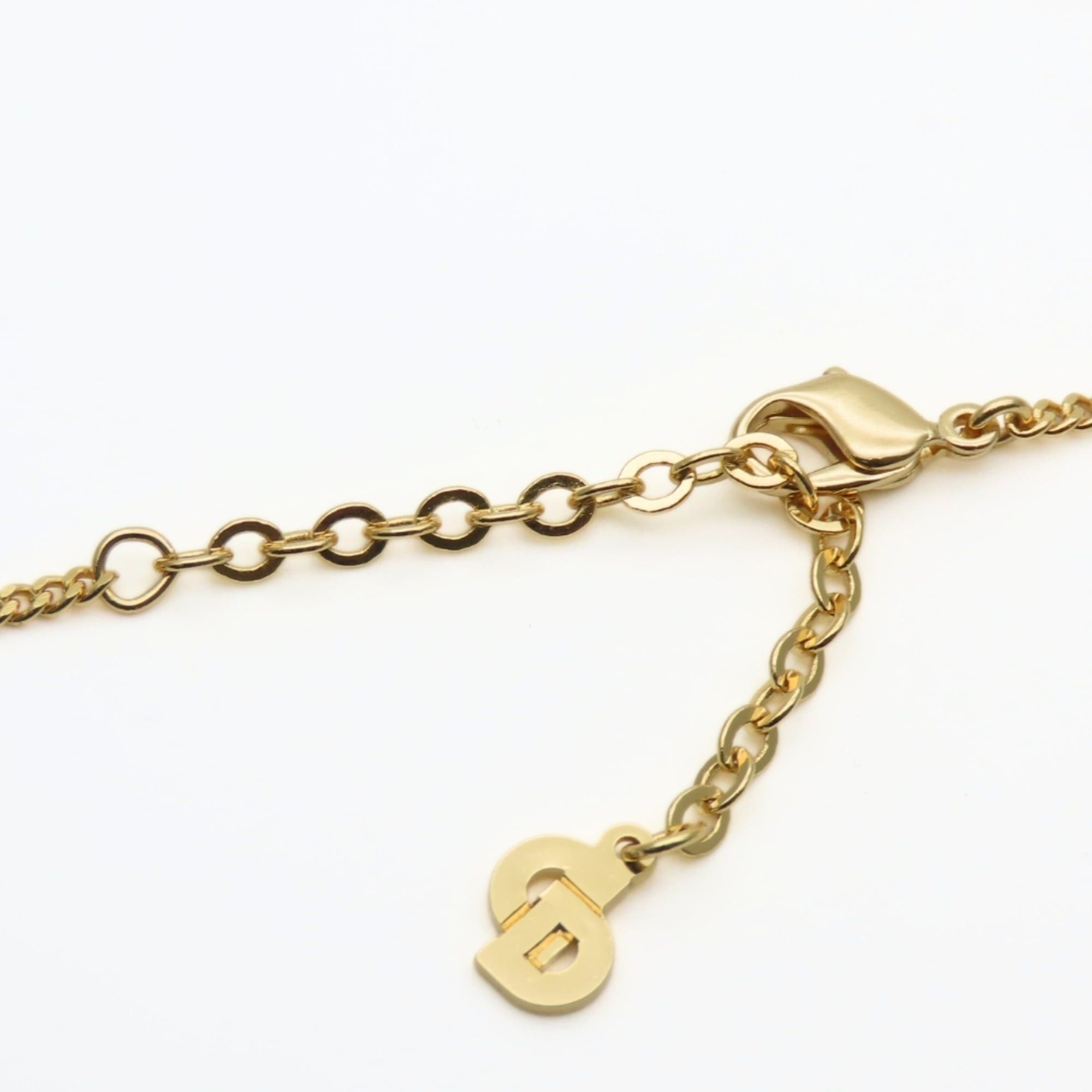 Dior Christian Dior CD logo metal necklace with rhinestones and gold-plated GP. Women's. Size ONE SIZE - 10 Thumbnail