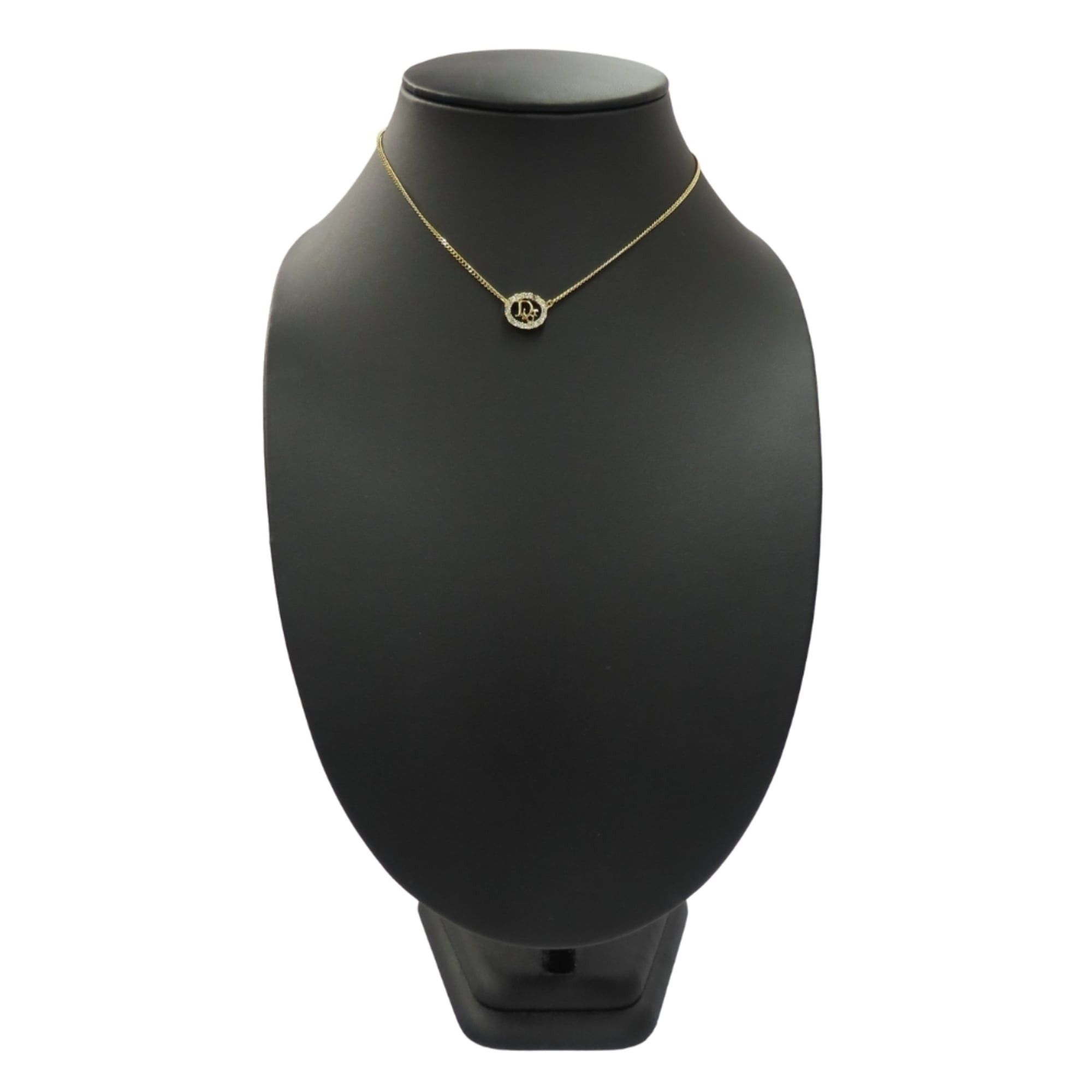 Dior Christian Dior CD logo metal necklace with rhinestones and gold-plated GP. Women's. Size ONE SIZE - 11 Thumbnail