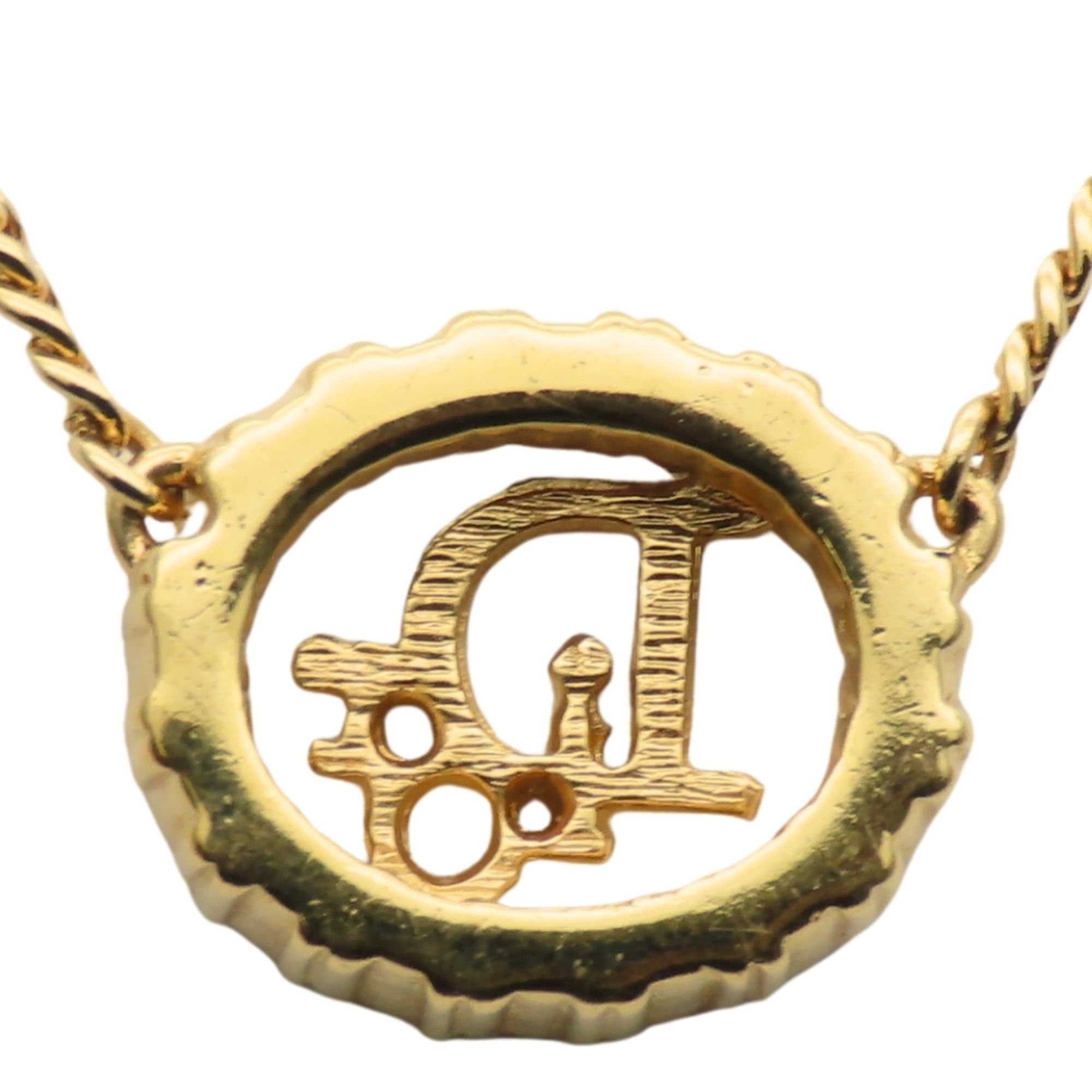 Dior Christian Dior CD logo necklace in gold GP plated metal for women. Size ONE SIZE - 3 Thumbnail