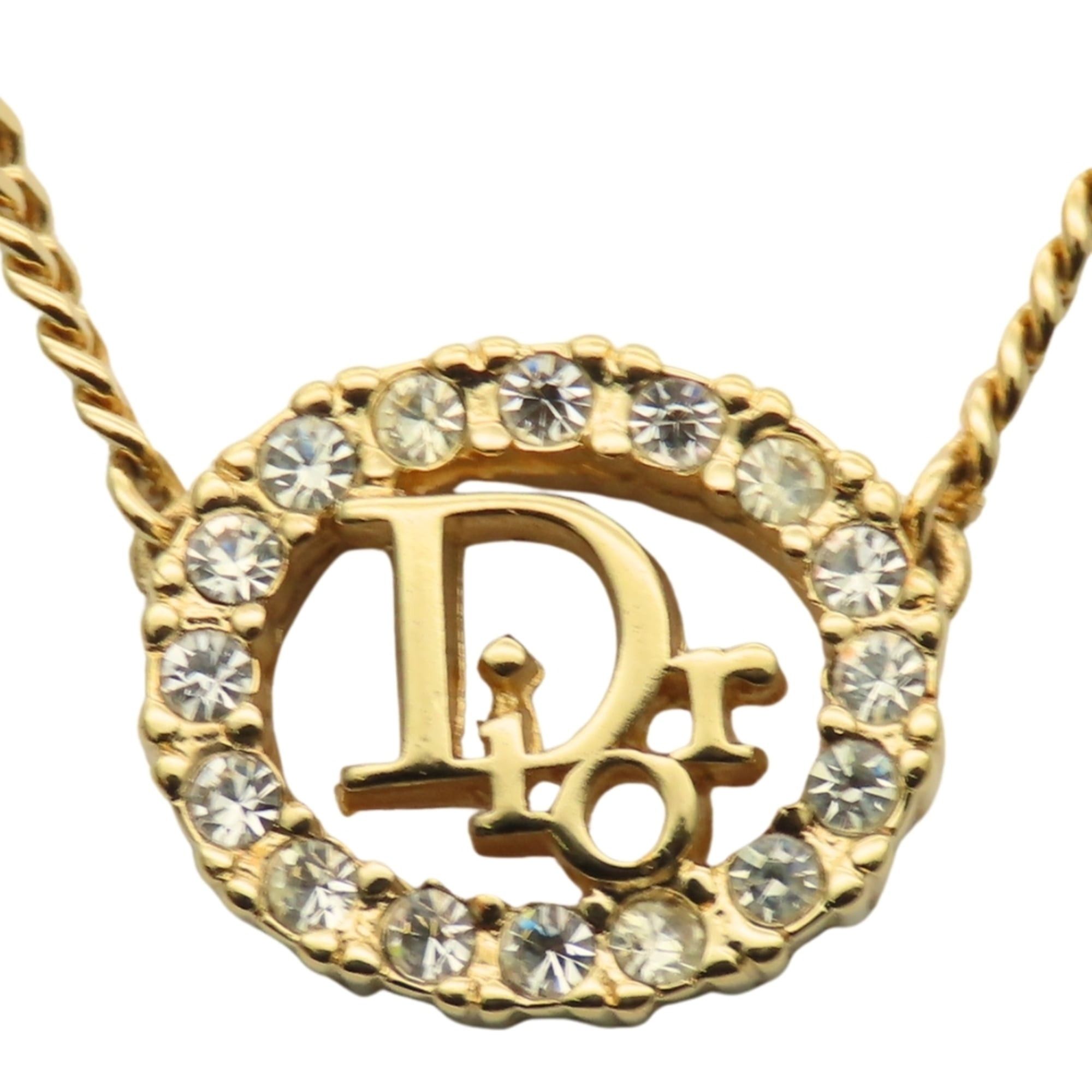 Dior Christian Dior CD logo necklace in gold GP plated metal for women. Size ONE SIZE - 2 Thumbnail