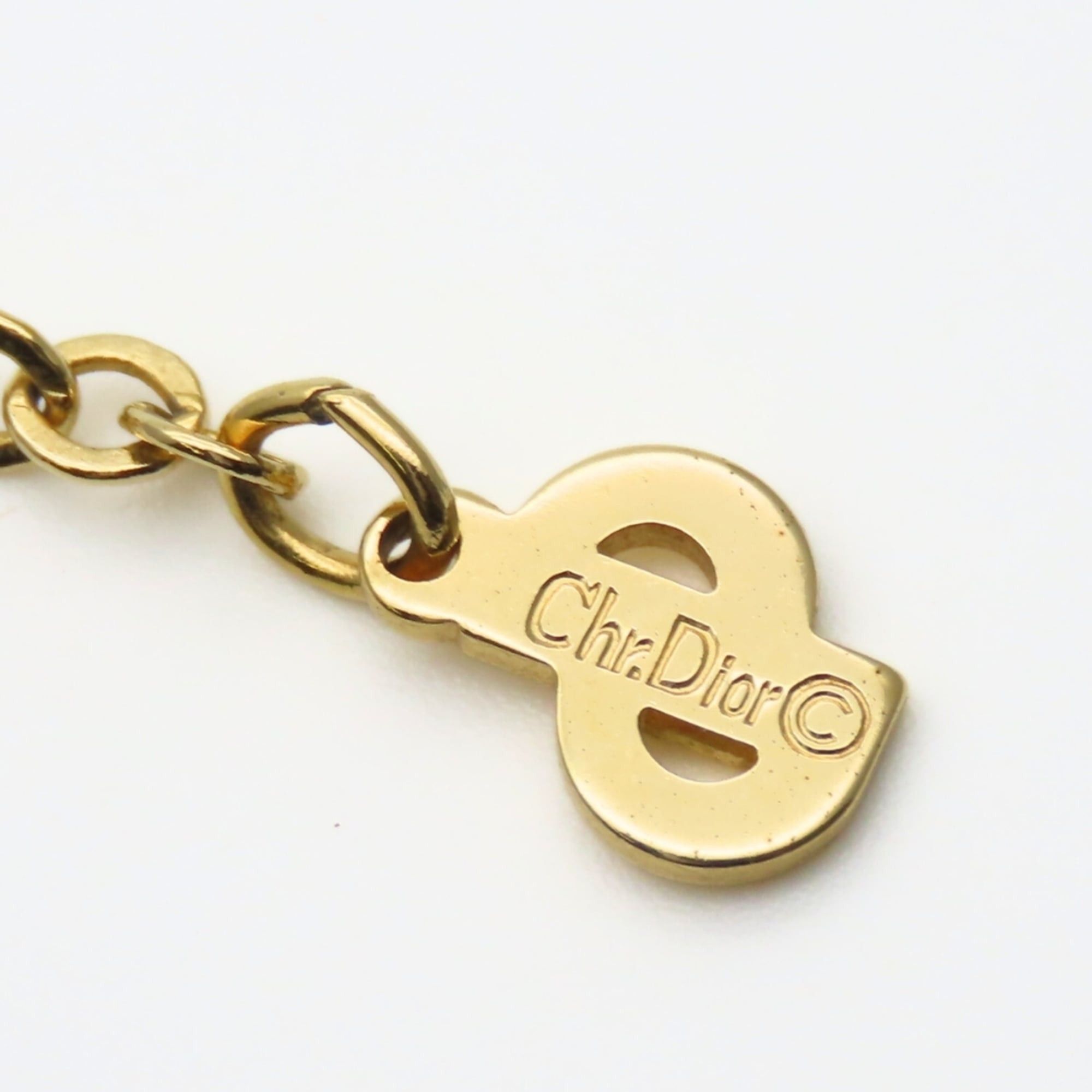 Dior Christian Dior CD logo necklace in gold GP plated metal for women. Size ONE SIZE - 10 Thumbnail