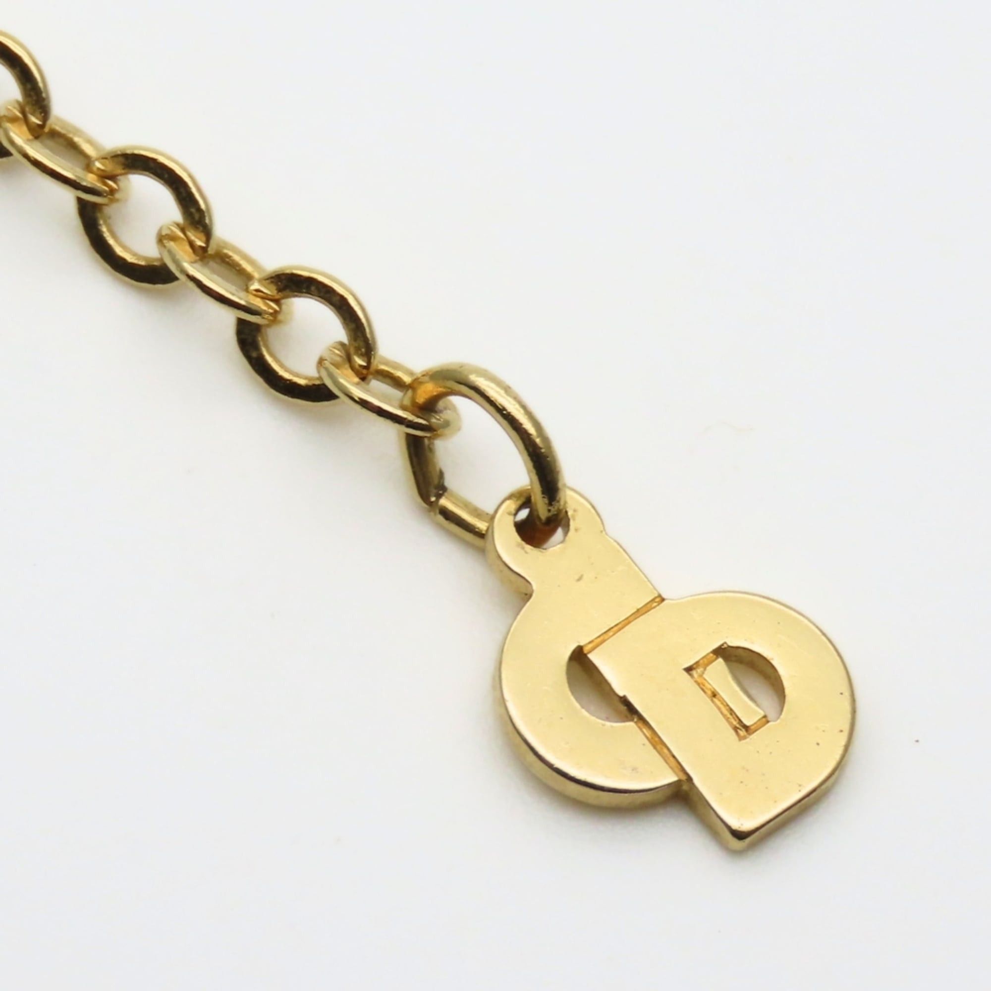 Dior Christian Dior CD logo necklace in gold GP plated metal for women. Size ONE SIZE - 8 Thumbnail