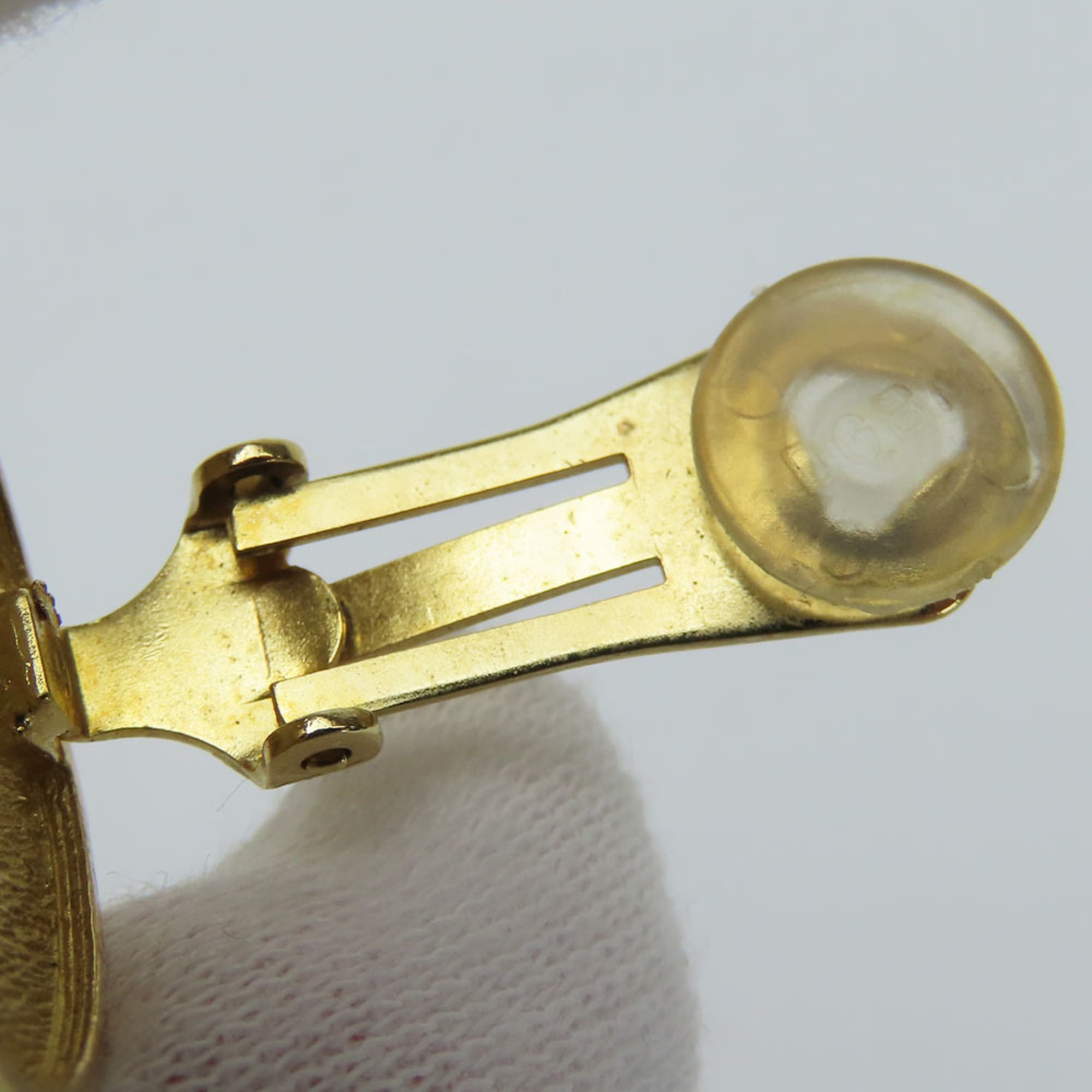 Dior Christian Dior CD logo metal earrings, gold plated, with faux pearls, for women. Size ONE SIZE - 14 Thumbnail