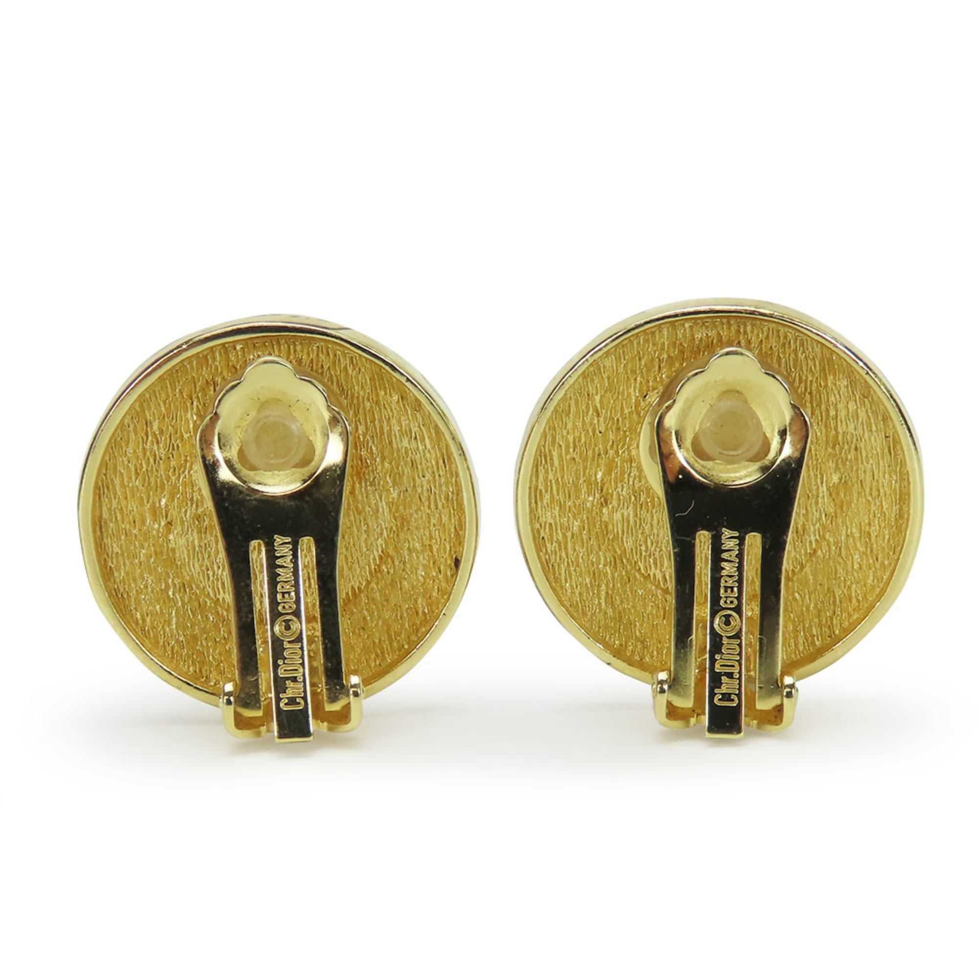 Dior Christian Dior CD logo metal earrings, gold plated, with faux pearls, for women. Size ONE SIZE - 4 Thumbnail