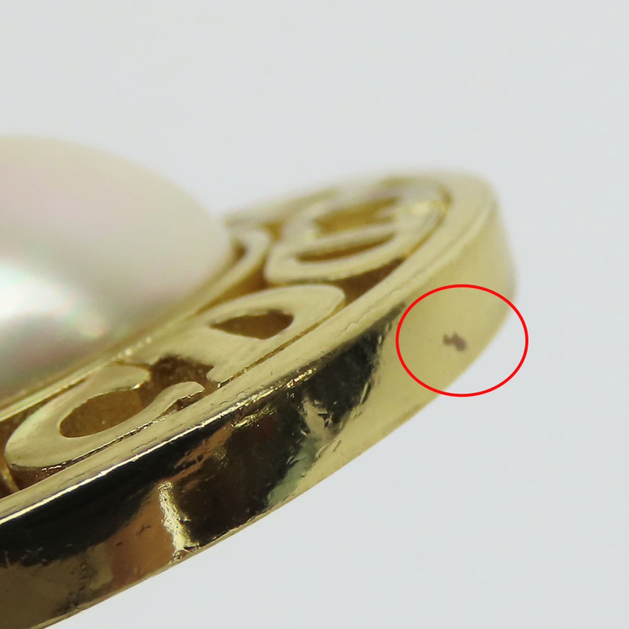 Dior Christian Dior CD logo metal earrings, gold plated, with faux pearls, for women. Size ONE SIZE - 7 Thumbnail