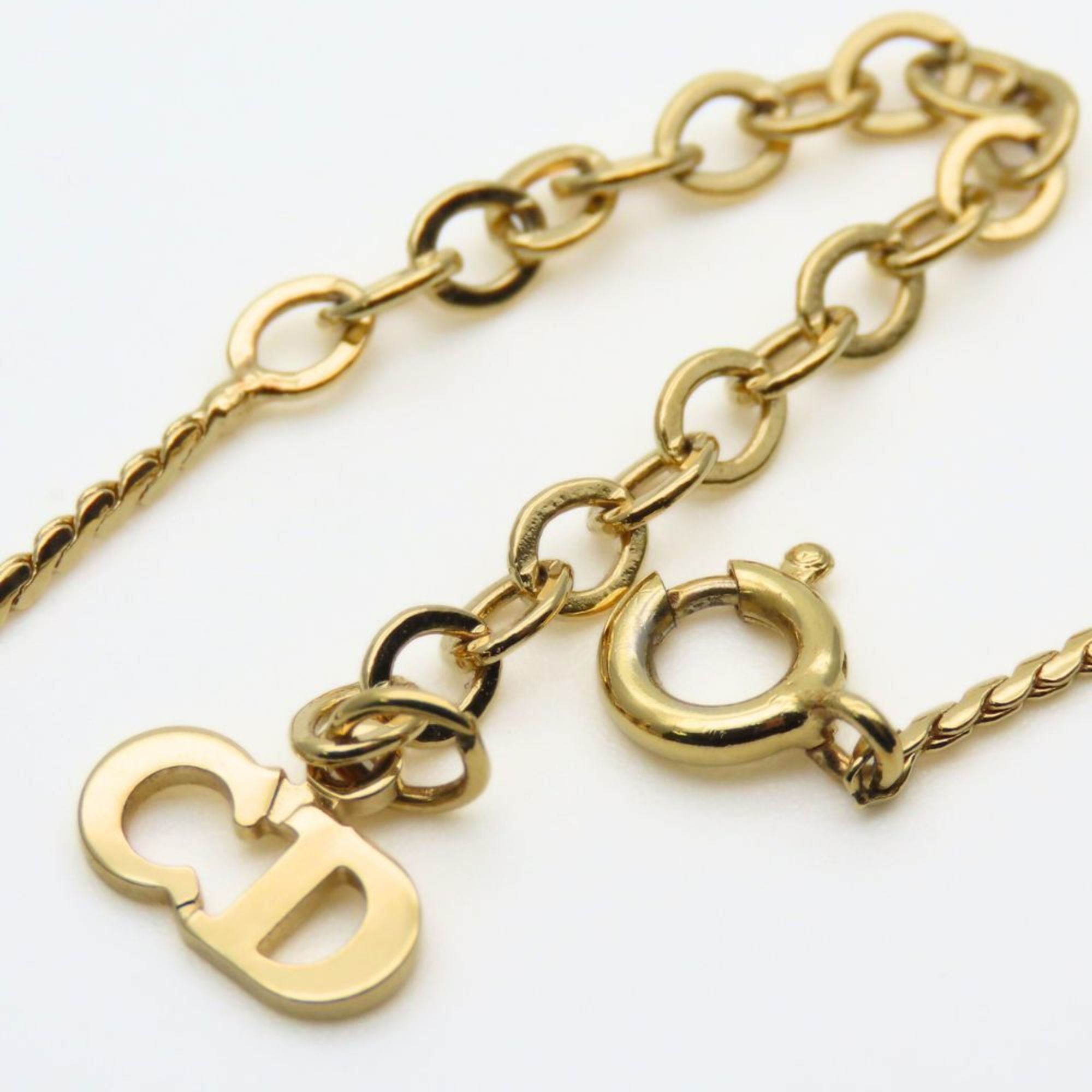 Dior Christian Dior CD logo metal necklace with rhinestones and gold-plated GP. Women's. Size ONE SIZE - 7 Thumbnail