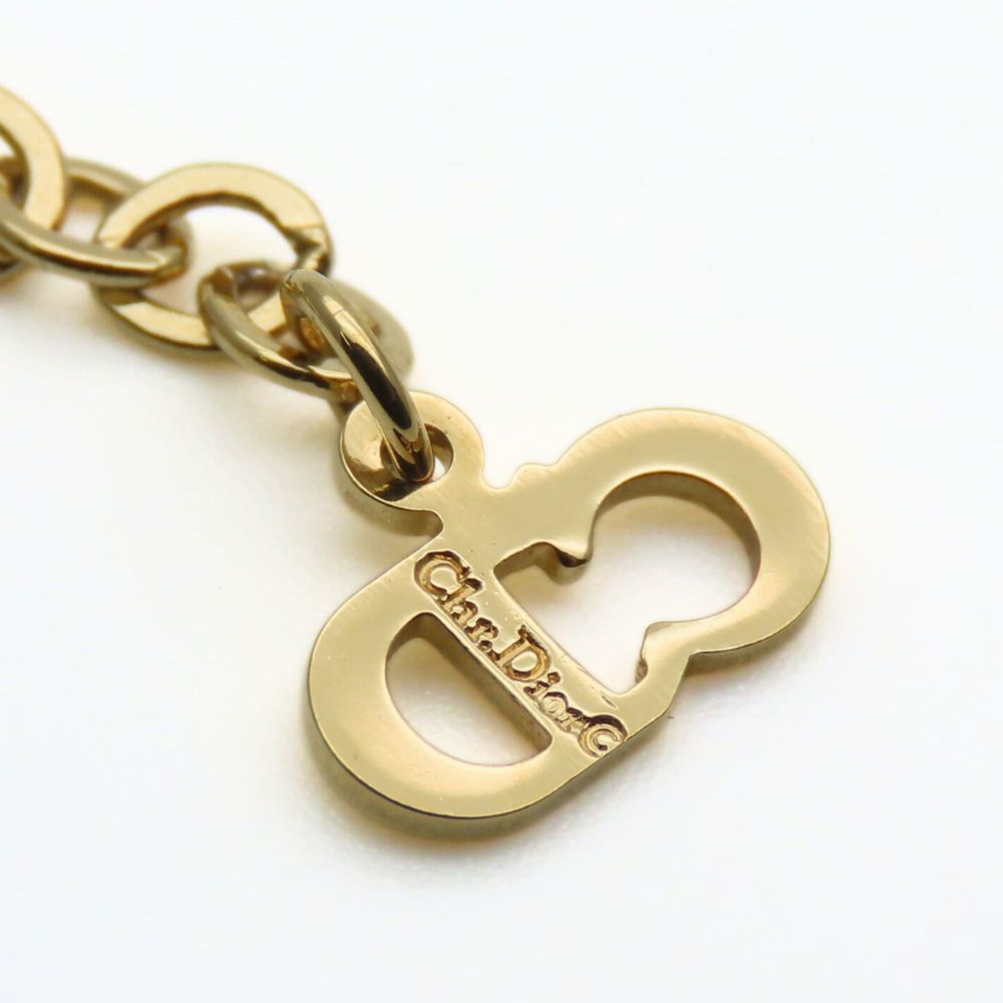 Dior Christian Dior CD logo metal necklace with rhinestones and gold-plated GP. Women's. Size ONE SIZE - 8 Thumbnail