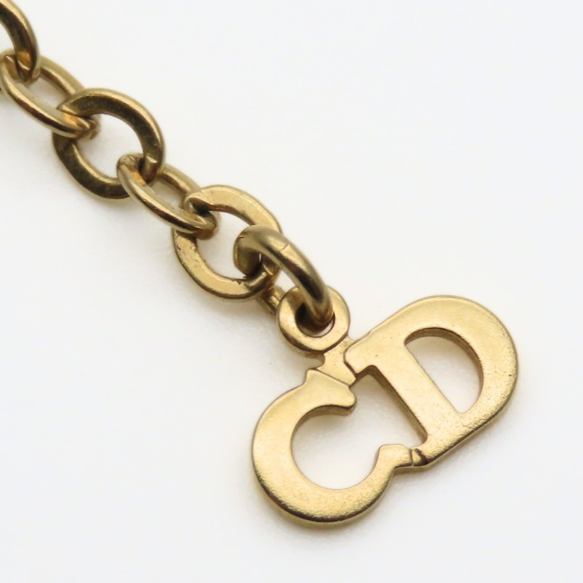 Dior Christian Dior CD logo metal necklace with rhinestones and gold-plated GP. Women's. Size ONE SIZE - 9 Thumbnail