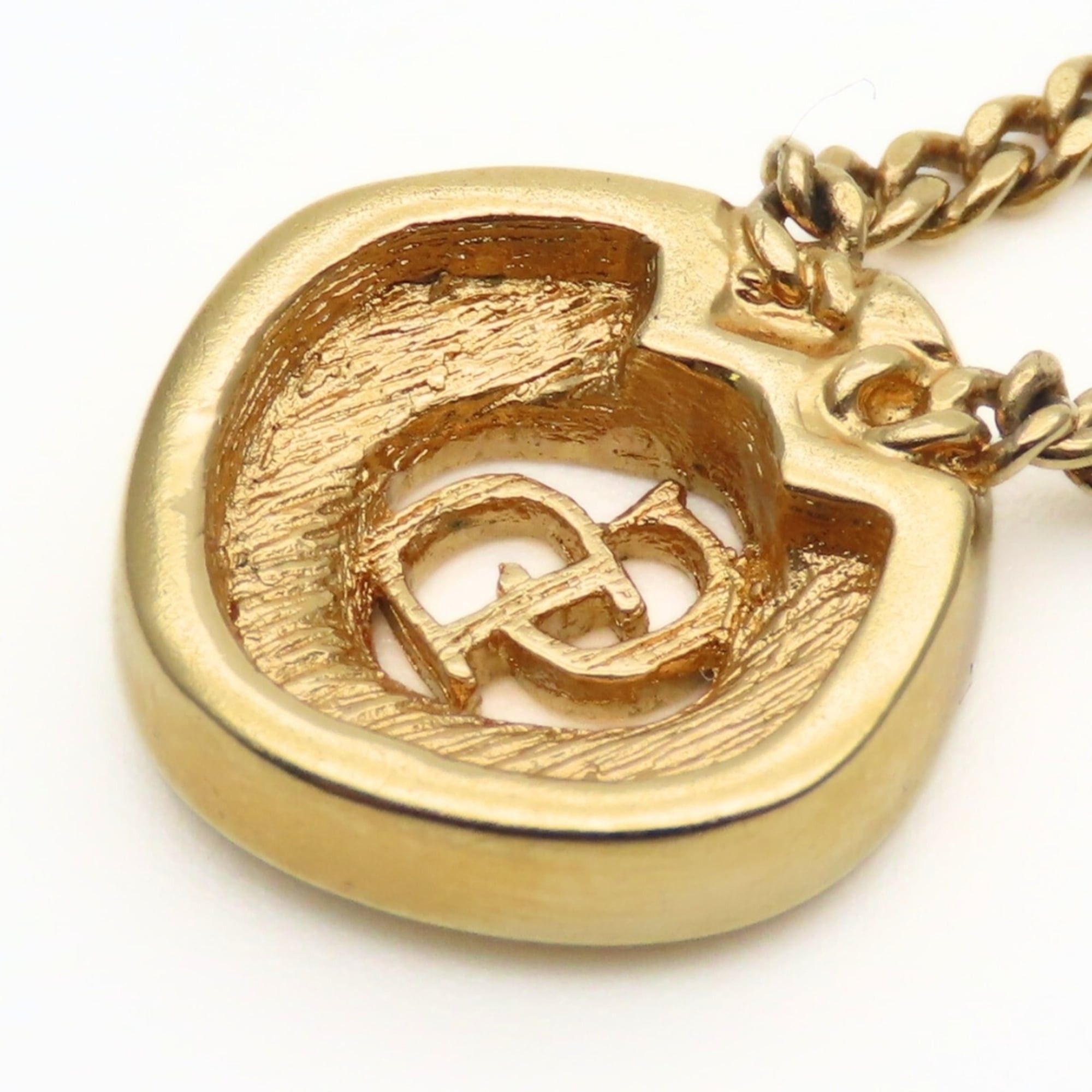 Dior Christian Dior CD logo metal necklace with rhinestones and gold-plated GP. Women's. Size ONE SIZE - 6 Thumbnail