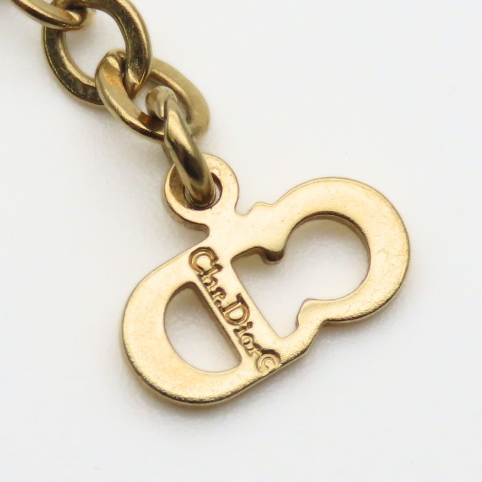 Dior Christian Dior CD logo metal necklace with rhinestones and gold-plated GP. Women's. Size ONE SIZE - 10 Thumbnail