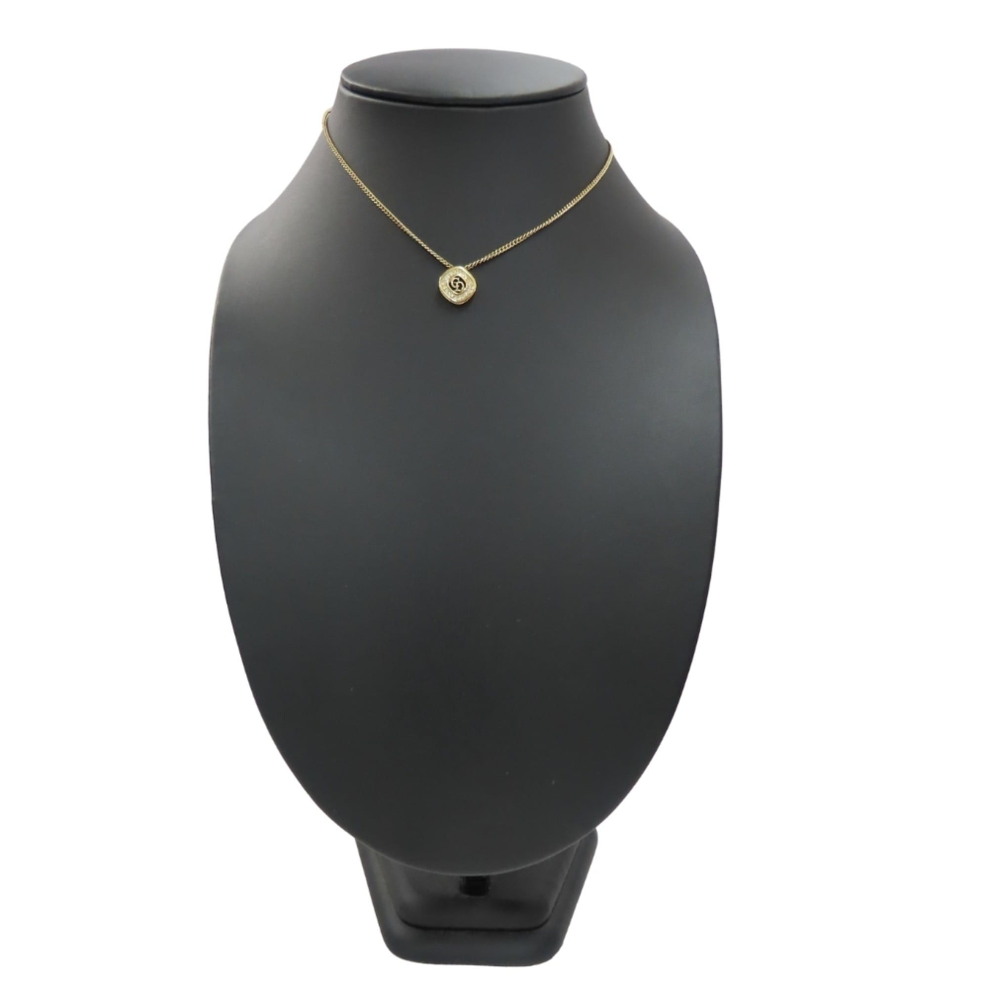 Dior Christian Dior CD logo metal necklace with rhinestones and gold-plated GP. Women's. Size ONE SIZE - 13 Thumbnail