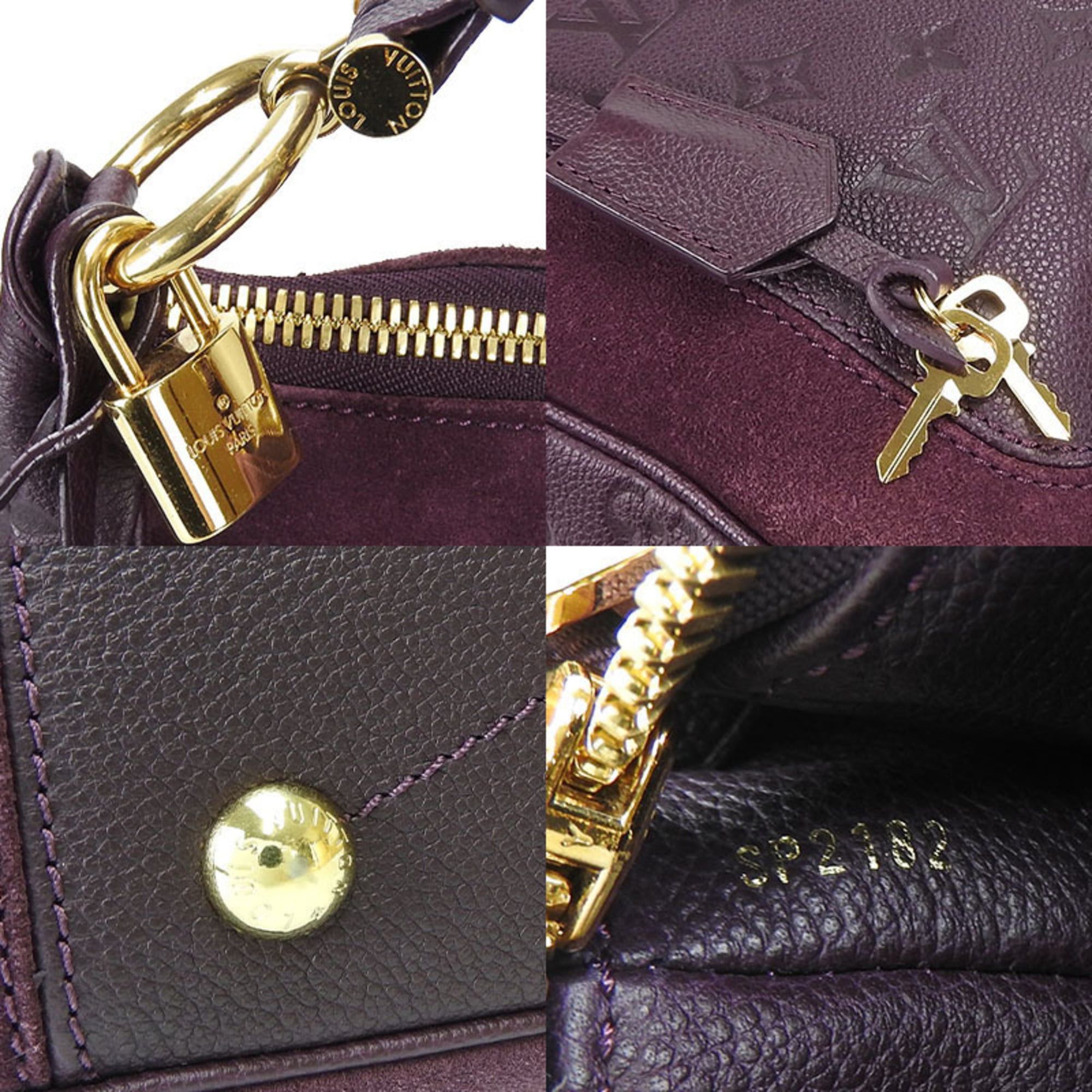 Louis Vuitton Louis Vuitton Oda Shoes PM M40583 Monogram Empreinte Handbag Shoulder Bag with Gold Hardware, Purple Leather and Suede, Women's Size ONE SIZE - 6 Thumbnail