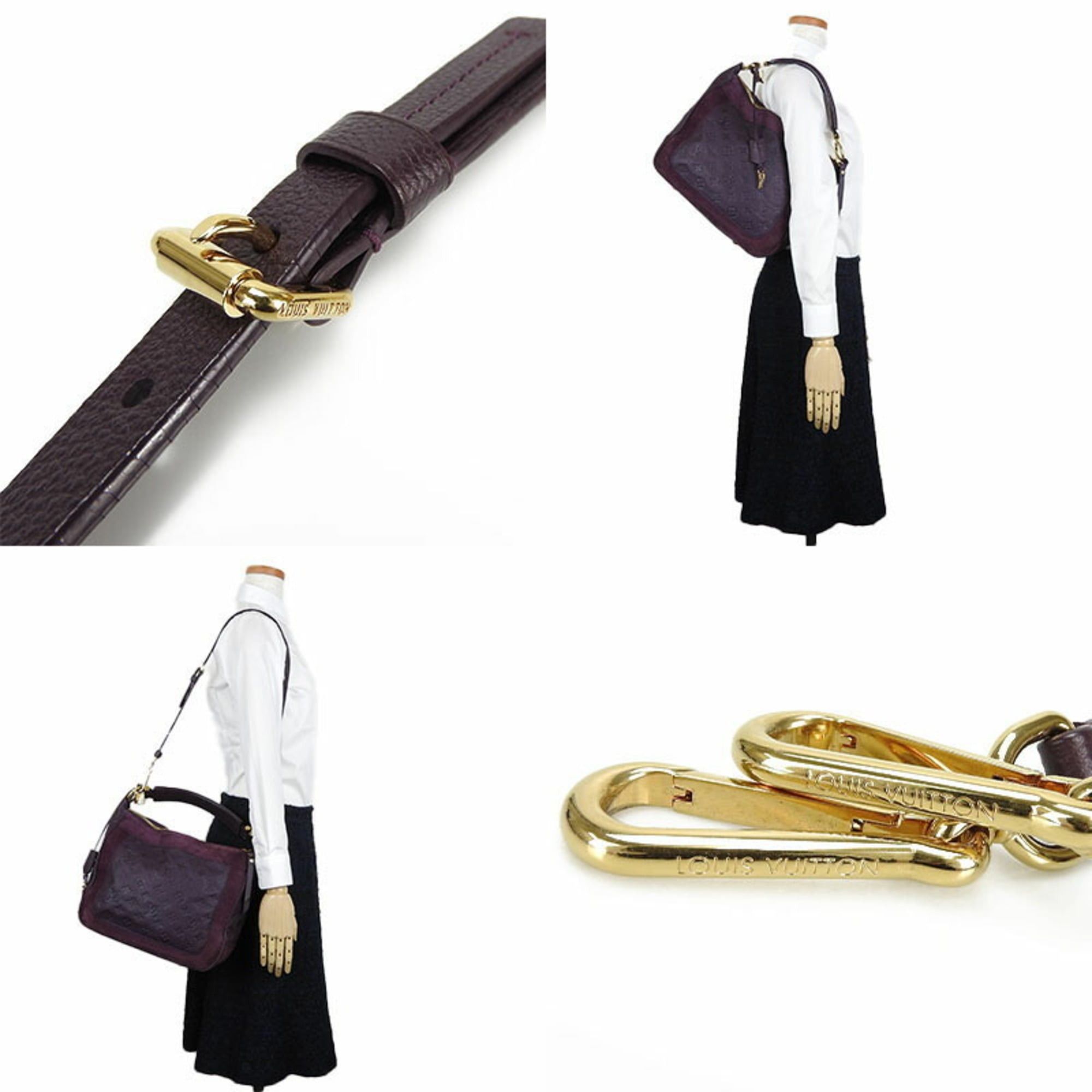 Louis Vuitton Louis Vuitton Oda Shoes PM M40583 Monogram Empreinte Handbag Shoulder Bag with Gold Hardware, Purple Leather and Suede, Women's Size ONE SIZE - 8 Thumbnail