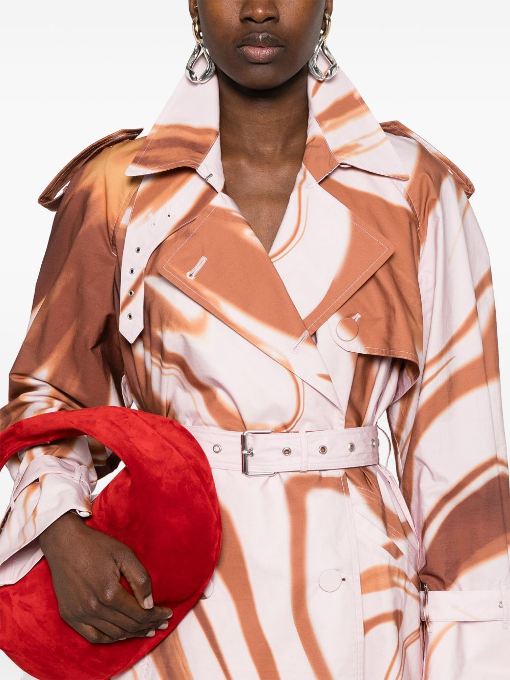 Dries Van Noten RISTO PRINTED COTTON TRENCH COAT Size S / US 4 / IT 40 - 4 Thumbnail