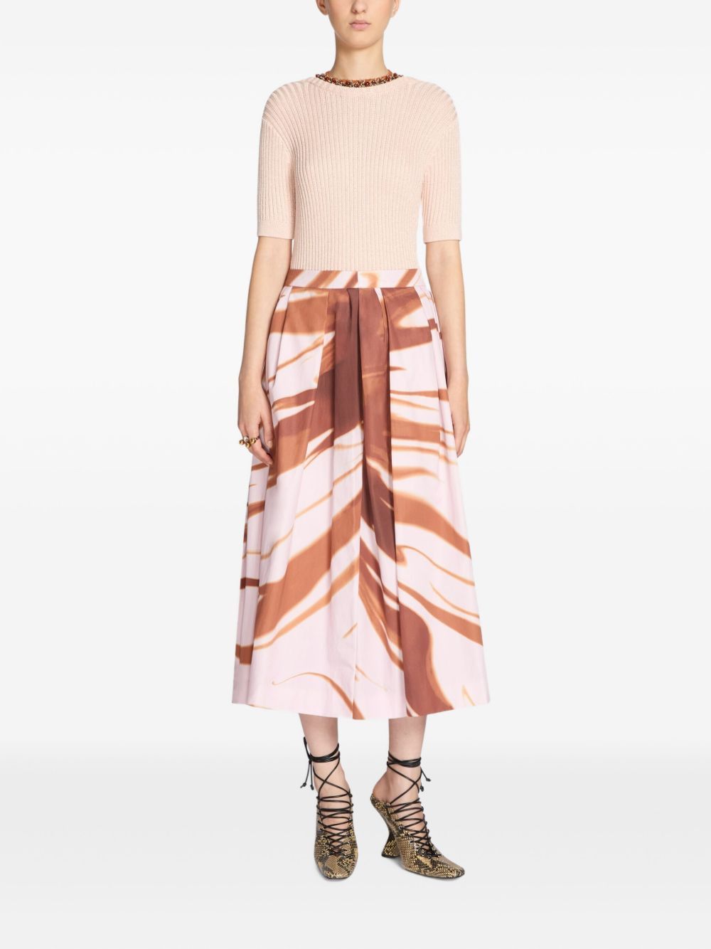 Dries Van Noten SONI PRINTED MIDI SKIRT Size 25" / US 0 / IT 36 - 2 Thumbnail