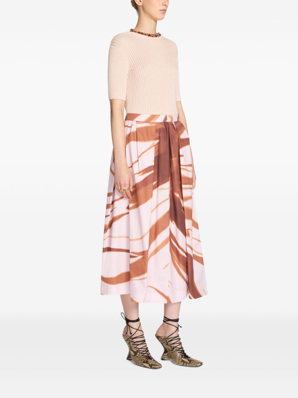 Dries Van Noten SONI PRINTED MIDI SKIRT Size 27" / US 4 / IT 40 - 4 Thumbnail