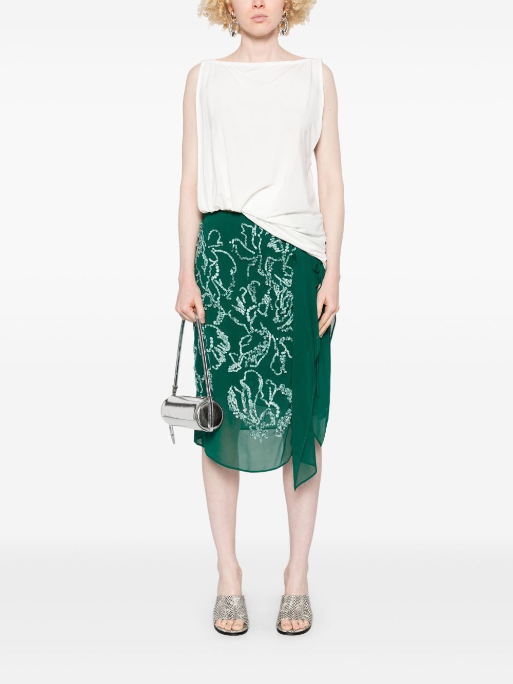 Dries Van Noten SIMA EBMROIDERED SKIRT Size 25" / US 0 / IT 36 - 5 Thumbnail