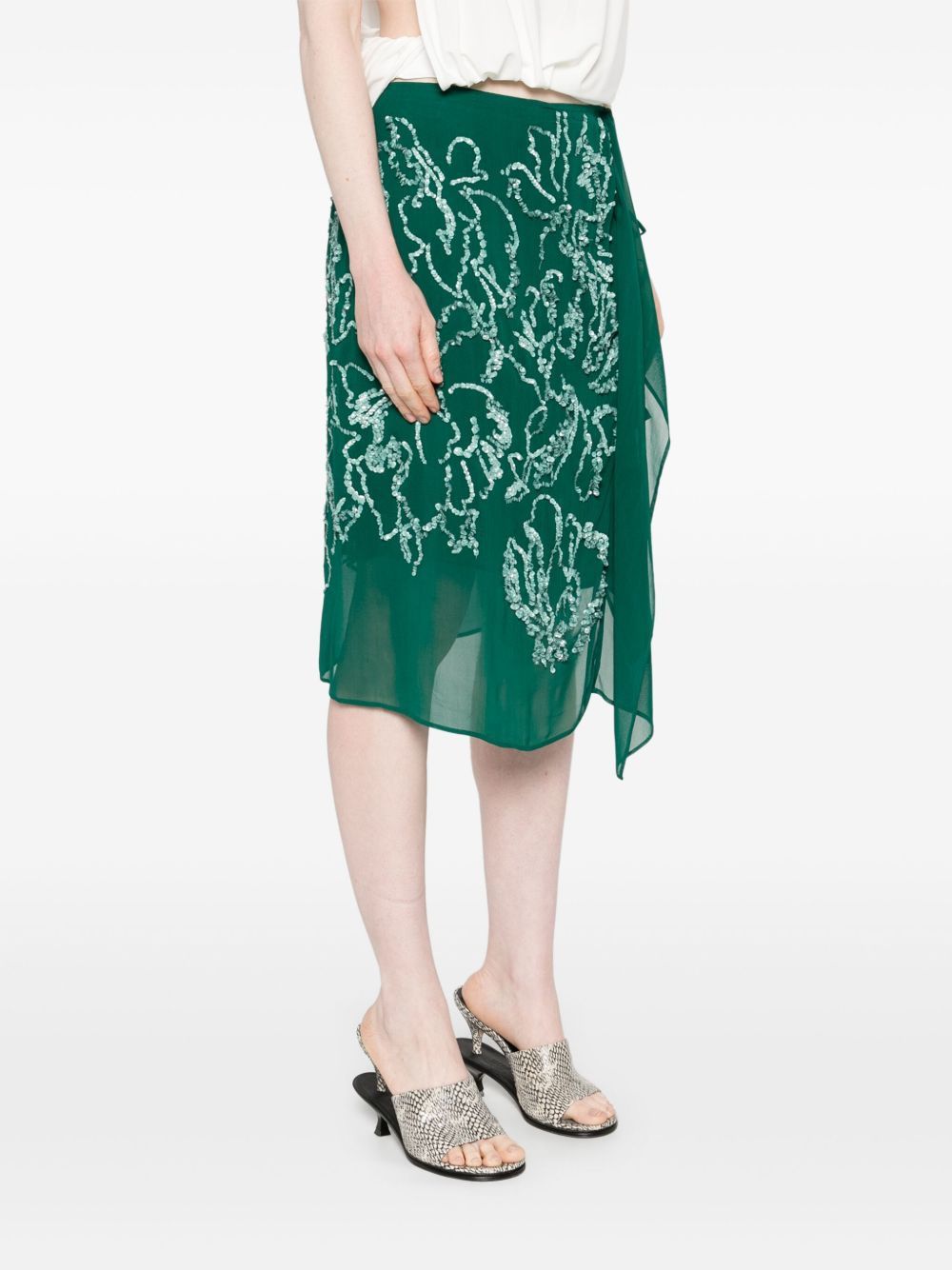 Dries Van Noten SIMA EBMROIDERED SKIRT Size 25" / US 0 / IT 36 - 3 Thumbnail