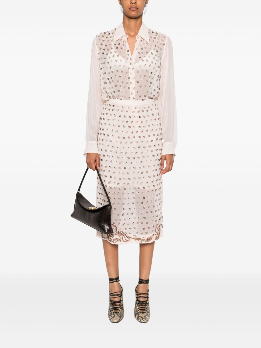 Dries Van Noten SOKNA EMBROIDERED SKIRT Size 27" / US 4 / IT 40 - 3 Thumbnail