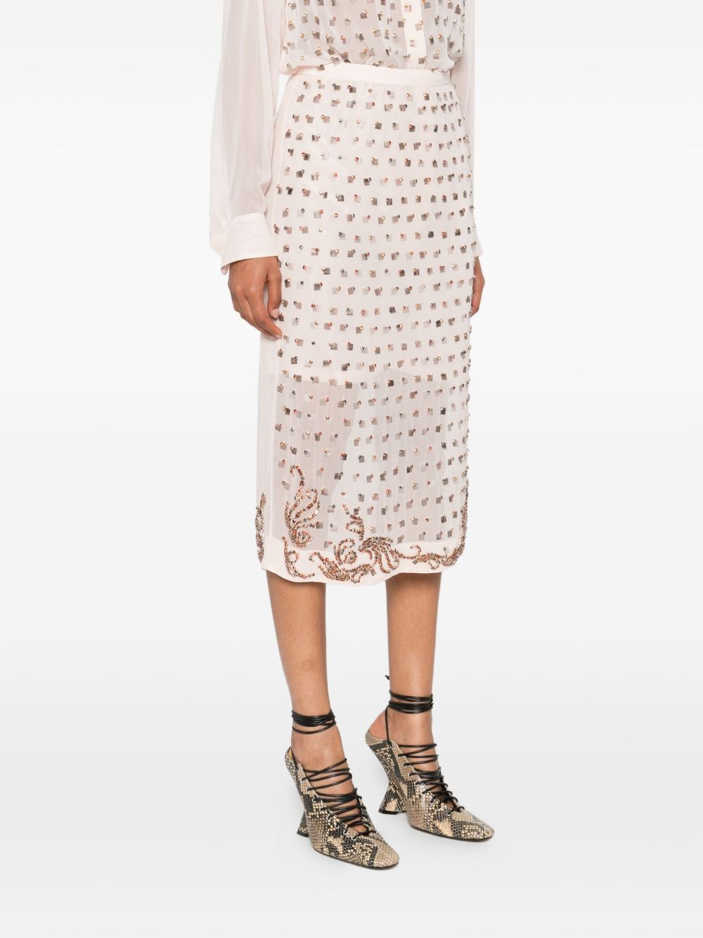 Dries Van Noten SOKNA EMBROIDERED SKIRT Size 27" / US 4 / IT 40 - 4 Thumbnail