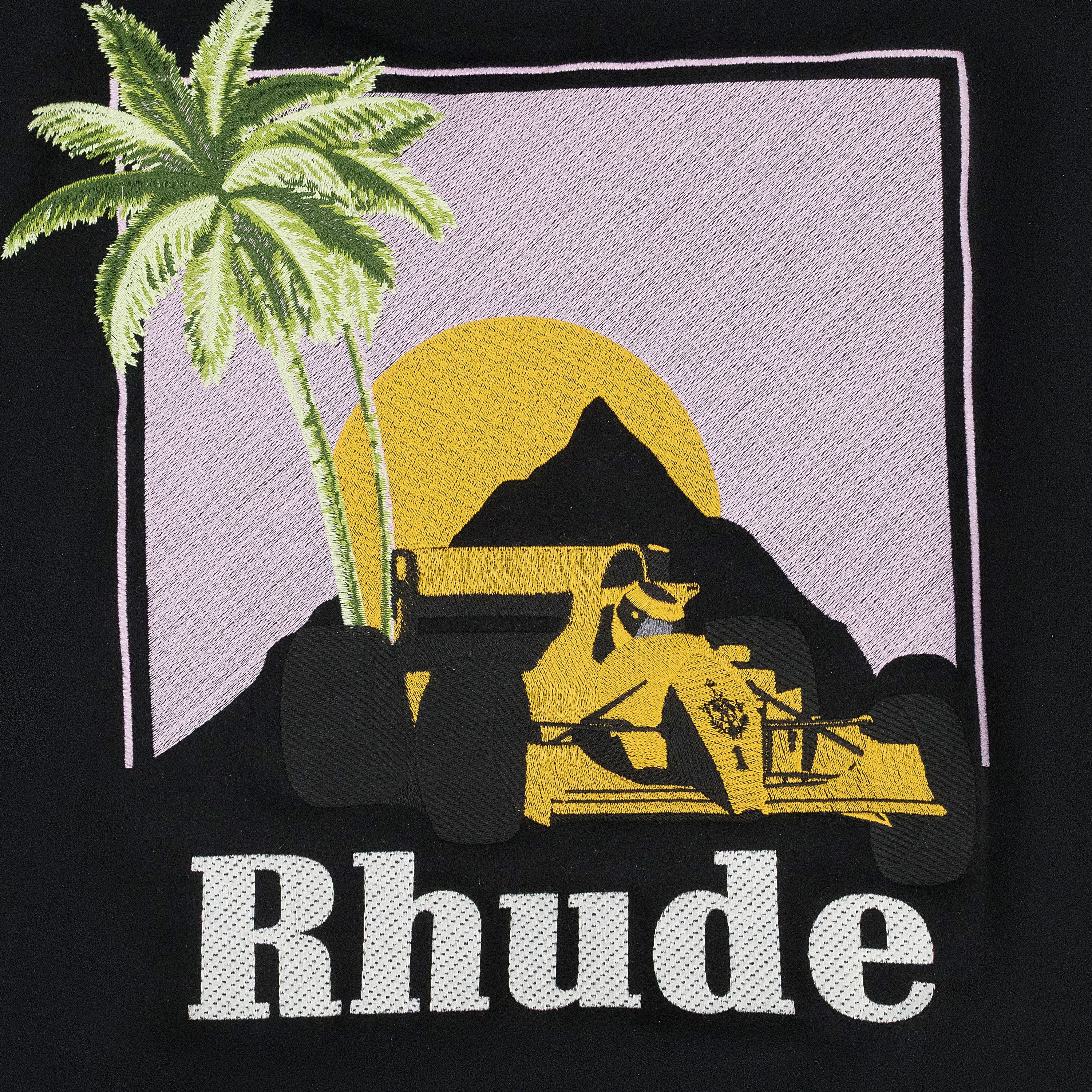 Rhude BLACK/CREAM GP VARSITY JACKET SIZE L
