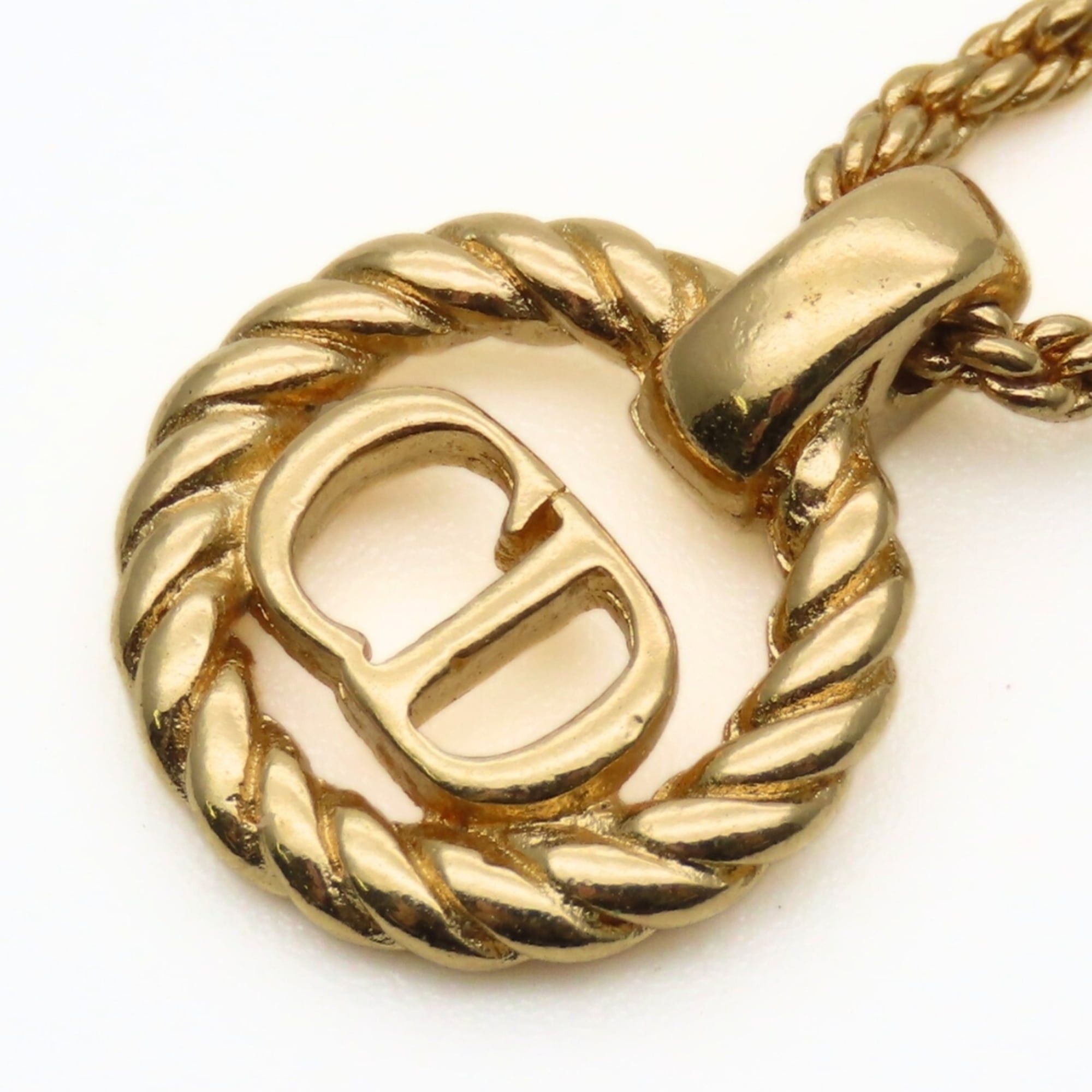 Dior Christian Dior CD Logo Twist Metal Necklace, Gold Plated, GP, Women's Size ONE SIZE - 4 Thumbnail
