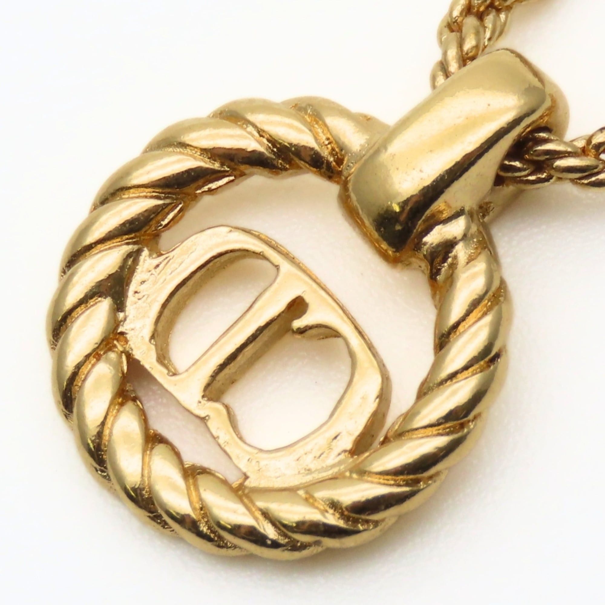 Dior Christian Dior CD Logo Twist Metal Necklace, Gold Plated, GP, Women's Size ONE SIZE - 5 Thumbnail