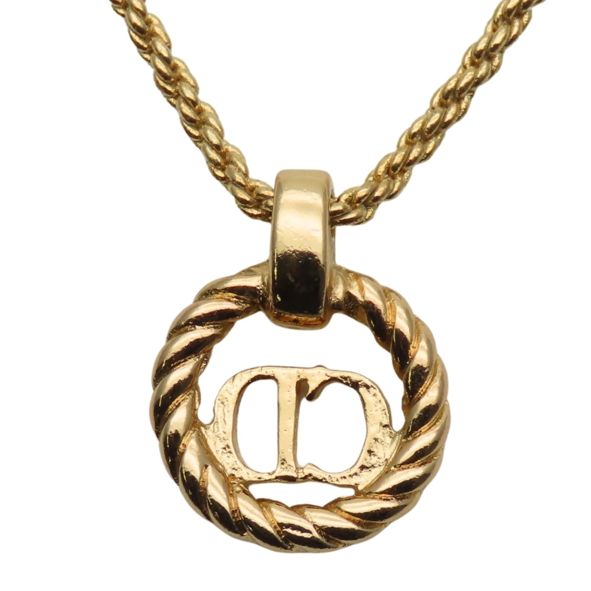 Dior Christian Dior CD Logo Twist Metal Necklace, Gold Plated, GP, Women's Size ONE SIZE - 3 Thumbnail