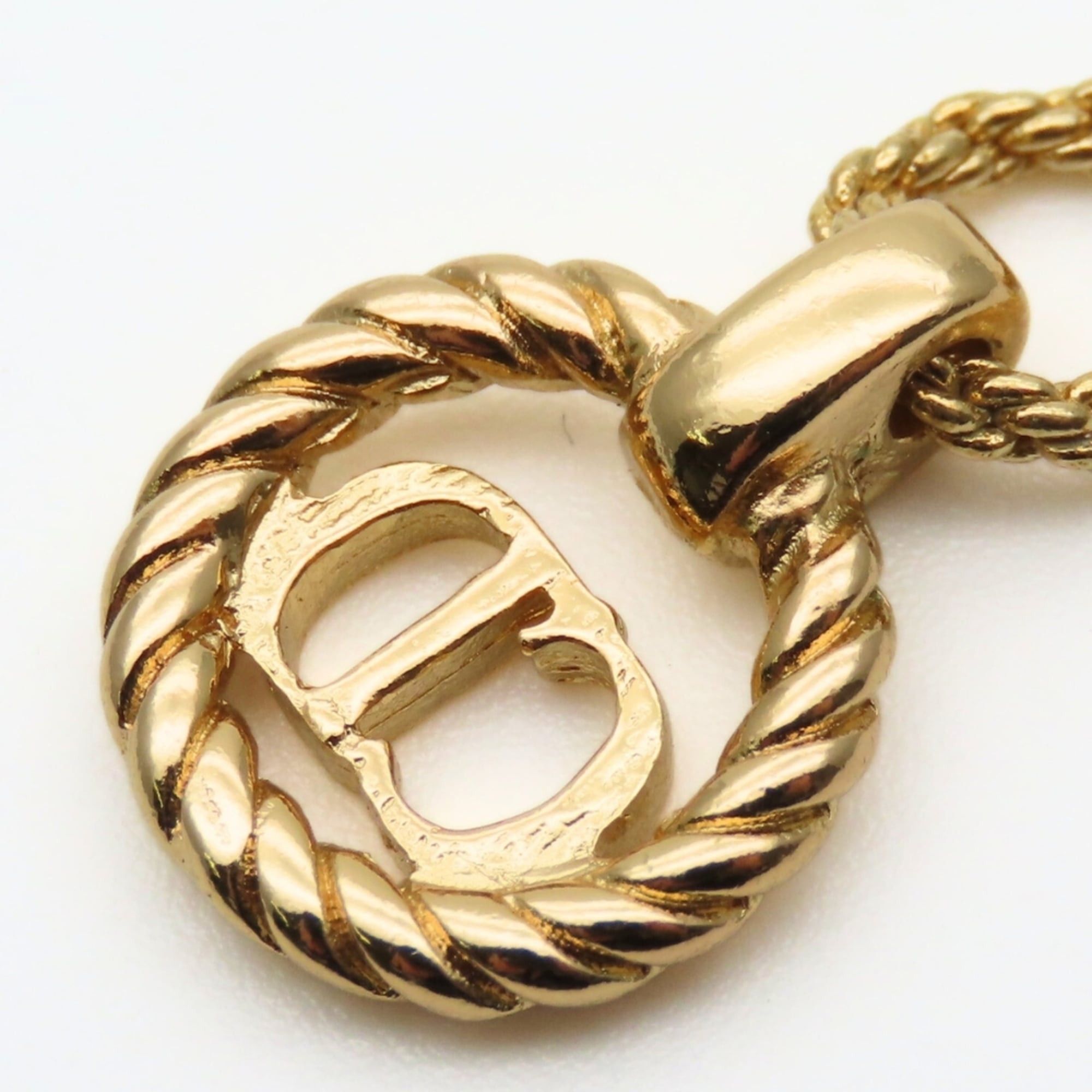 Dior Christian Dior CD Logo Twist Metal Necklace, Gold Plated, GP, Women's Size ONE SIZE - 5 Thumbnail
