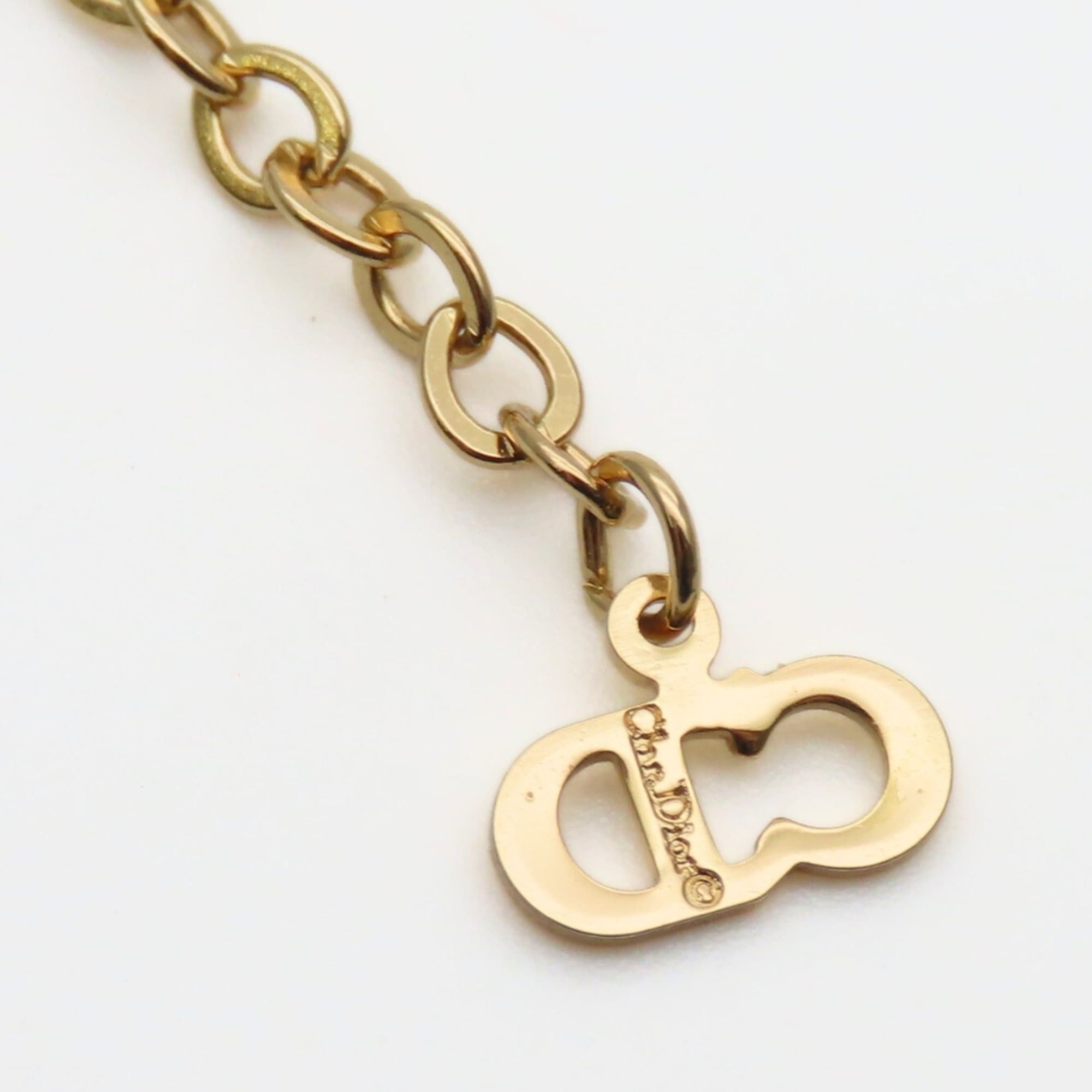 Dior Christian Dior CD logo necklace in gold GP plated metal for women. Size ONE SIZE - 7 Thumbnail