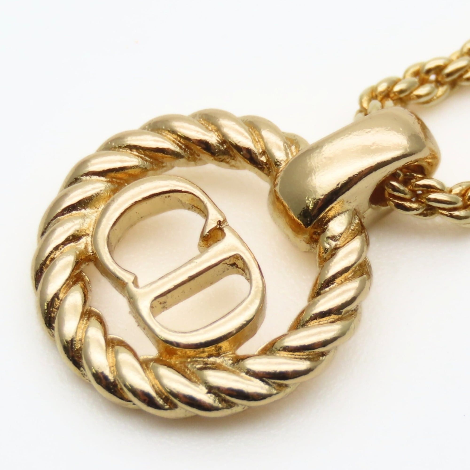 Dior Christian Dior CD logo necklace in gold GP plated metal for women. Size ONE SIZE - 4 Thumbnail