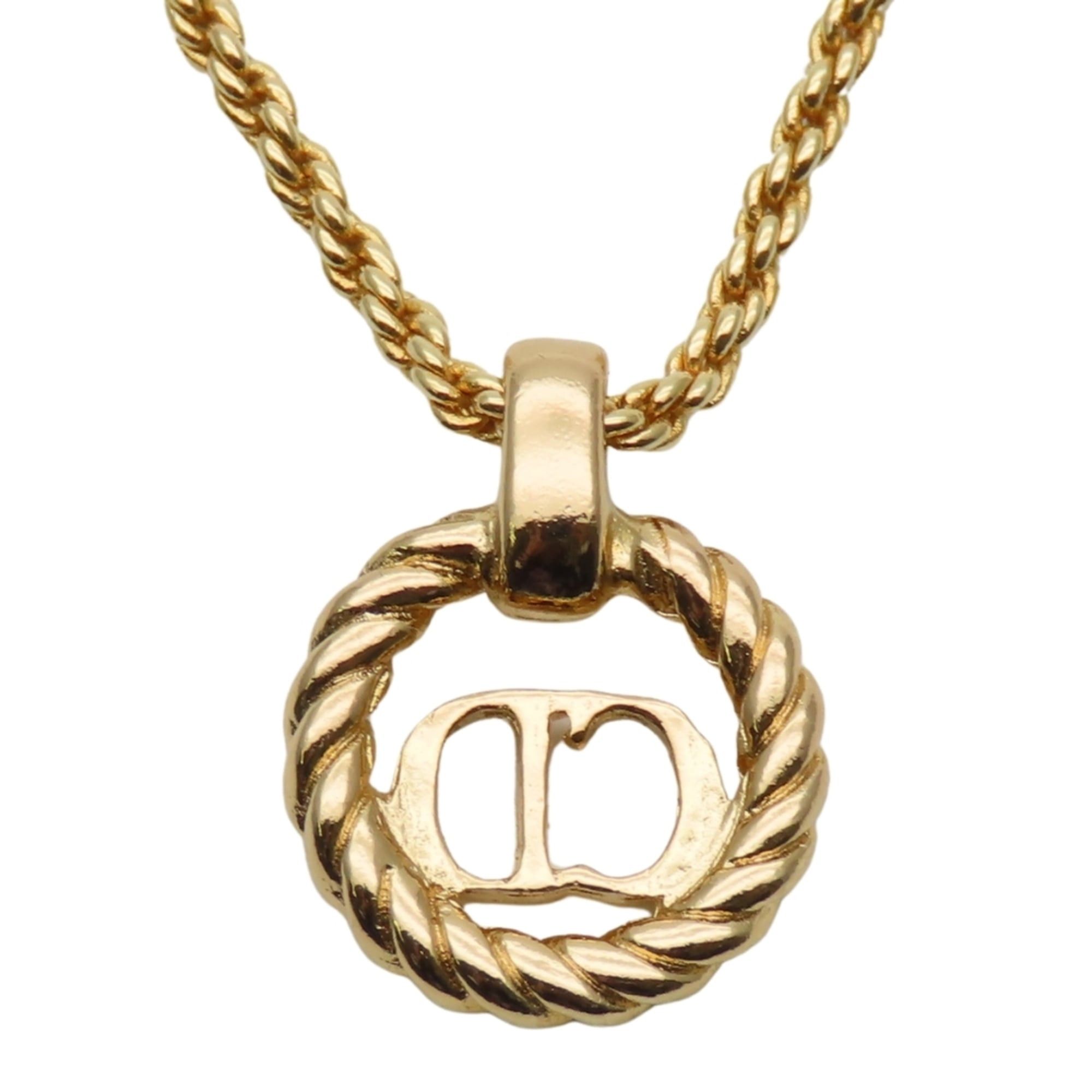 Dior Christian Dior CD logo necklace in gold GP plated metal for women. Size ONE SIZE - 3 Thumbnail