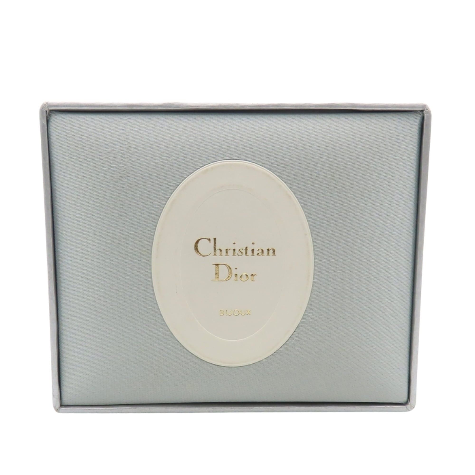 Dior Christian Dior CD logo metal earrings with rhinestones in gold GP plated. Women's. Size ONE SIZE - 11 Thumbnail
