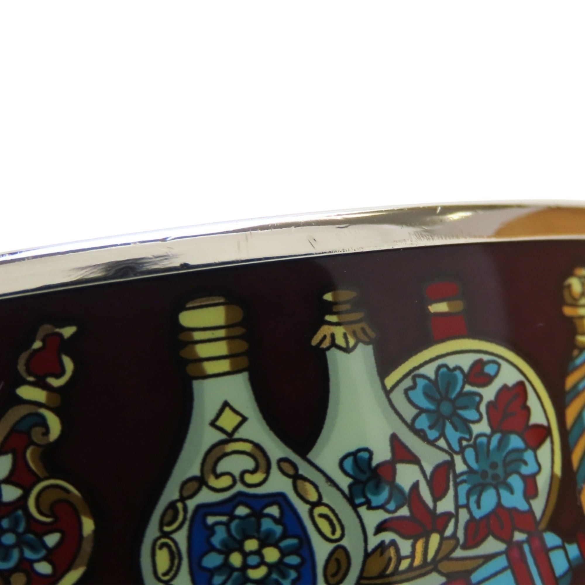 Hermes Hermes GM enamel bangle, perfume bottle, metal, enamel, wine red, multicolor, silver, women's. Size ONE SIZE - 6 Thumbnail