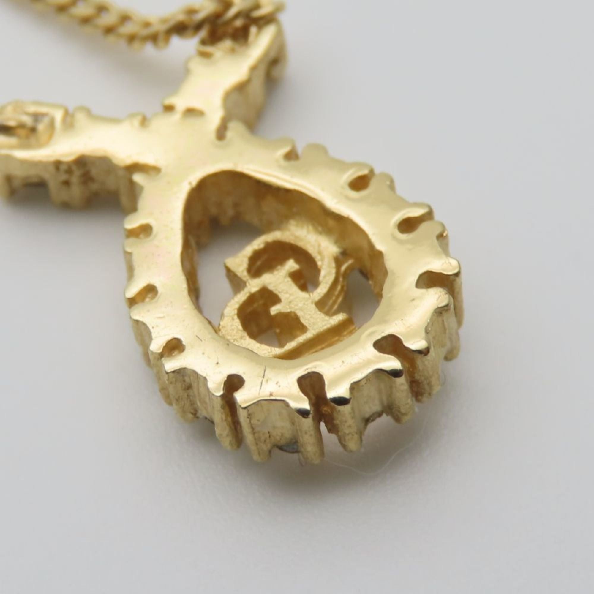 Dior Christian Dior CD logo metal necklace with rhinestones and gold-plated GP. Women's. Size ONE SIZE - 6 Thumbnail