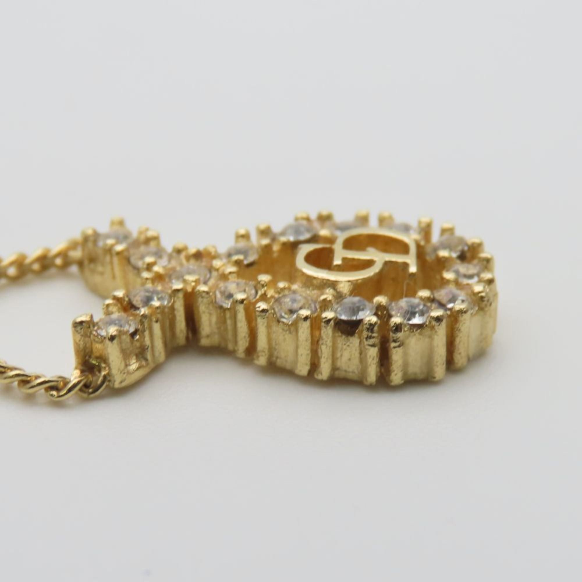 Dior Christian Dior CD logo metal necklace with rhinestones and gold-plated GP. Women's. Size ONE SIZE - 5 Thumbnail