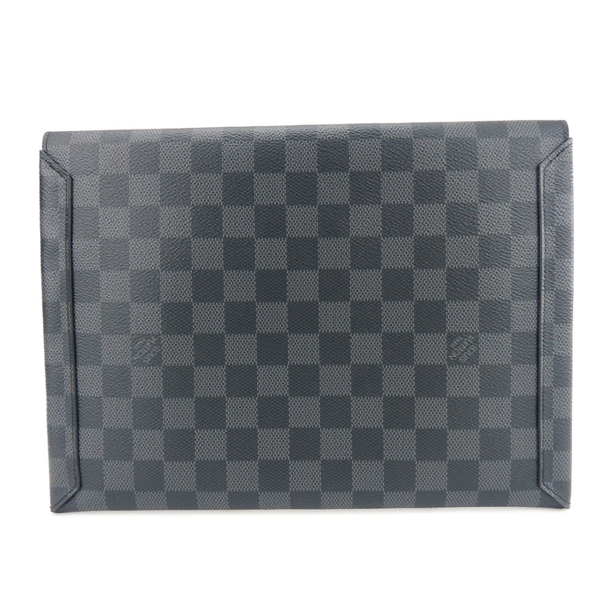 Louis Vuitton Louis Vuitton Alpha Triple Pouch N60255 Damier Graphite Silver Hardware Clutch Bag for Men and Women Size ONE SIZE - 3 Thumbnail