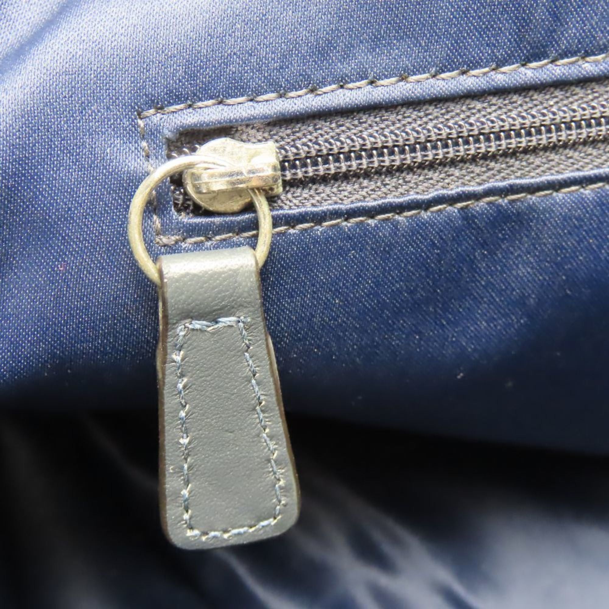 Coach Coach Tote Bag F17661, Navy Gray Leather with Metallic Silver Hardware and Crocodile Embossed Shoulder Bag, Women's, COACH Size ONE SIZE - 21 Thumbnail