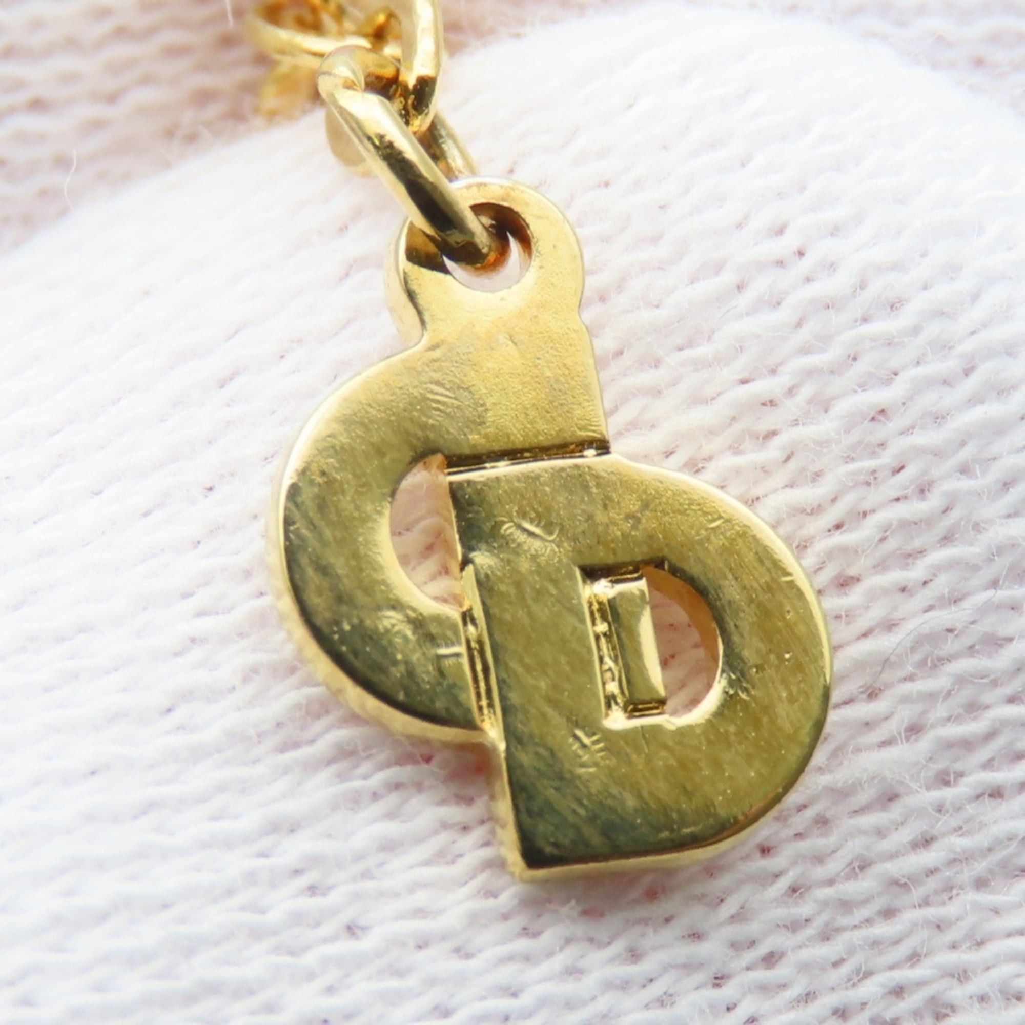 Dior Christian Dior CD logo metal necklace with rhinestones and gold-plated GP. Women's. Size ONE SIZE - 9 Thumbnail